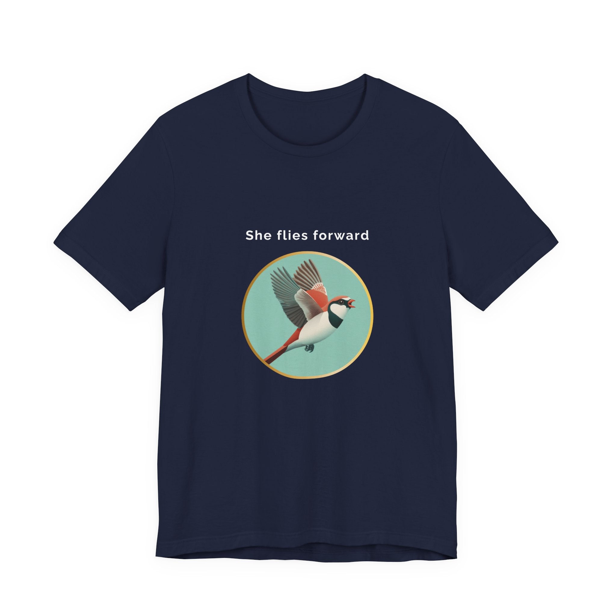 She Flies Forward | Women's Motivational Graphic Green Minimal T-Shirt