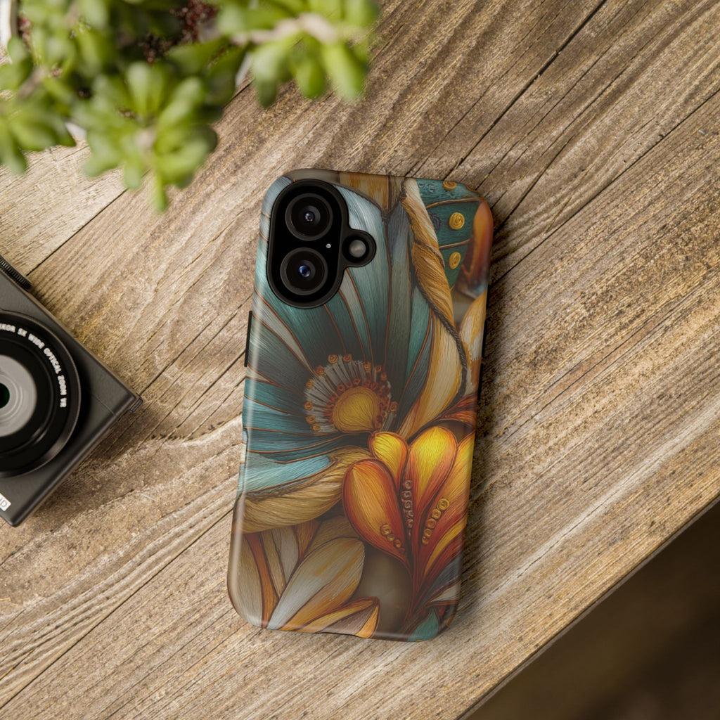 Sculpted Bloom Phone Case | 3D Embroidery style Botanical