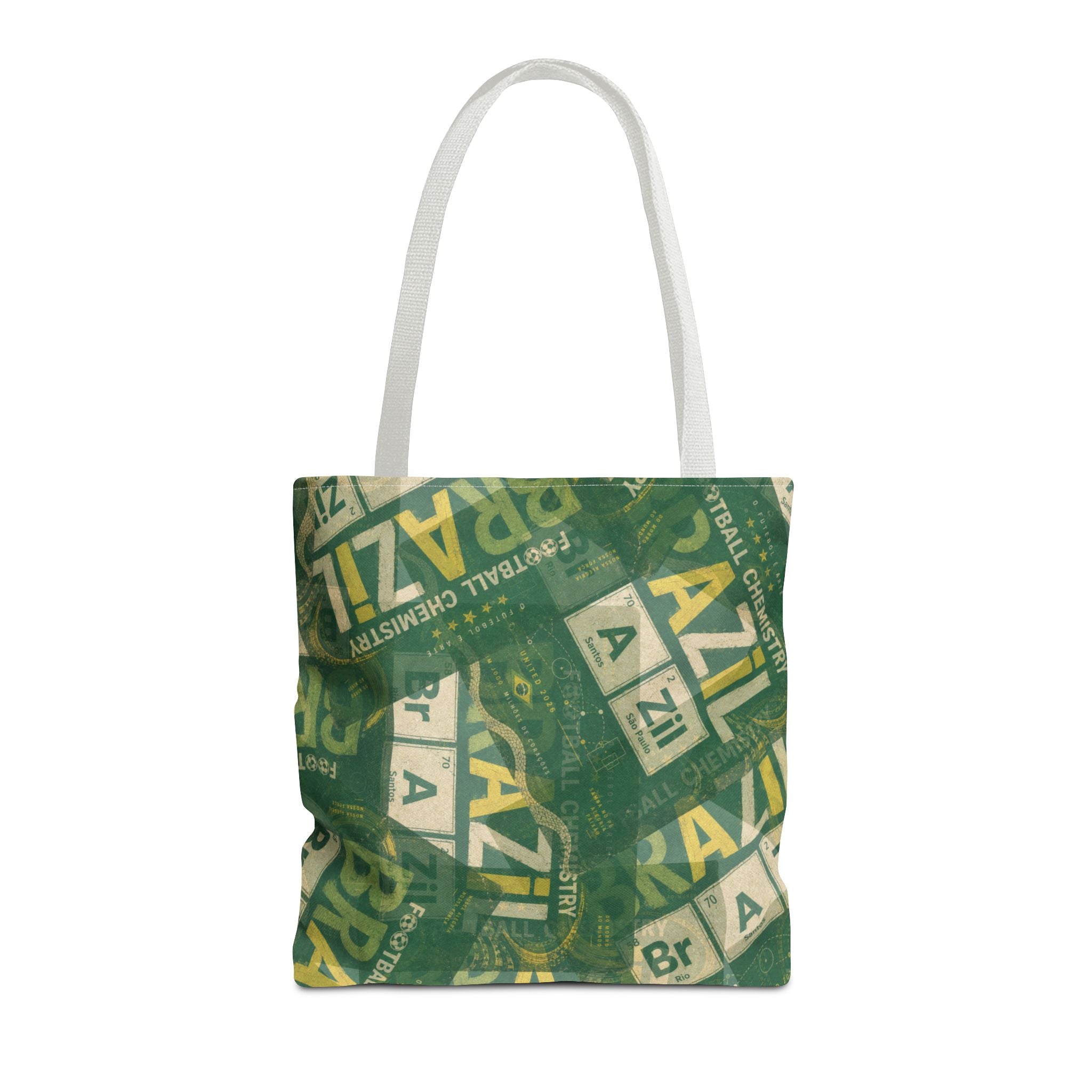 Brazil Football Tote Bag | Green, gold, and chemistry.