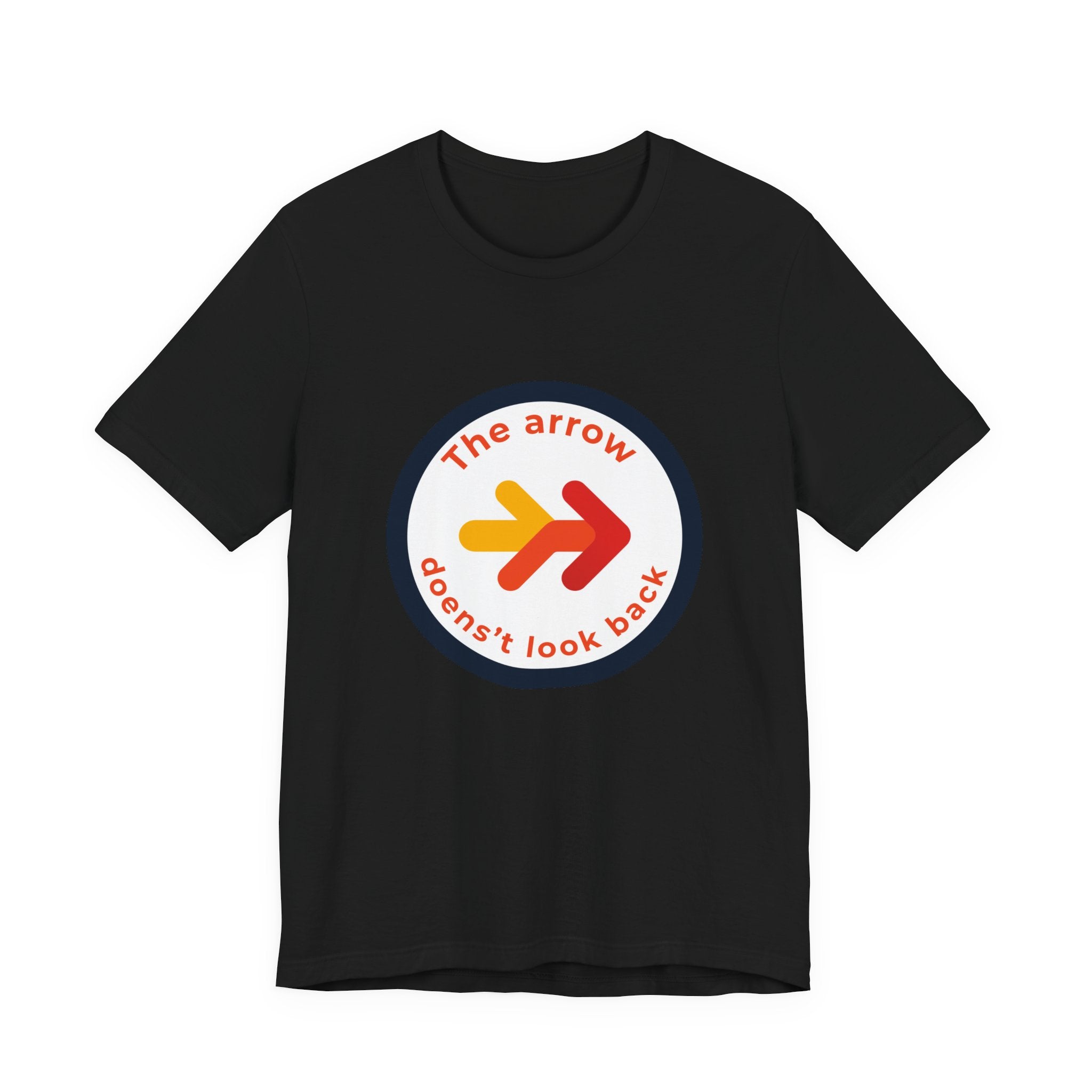 The Arrow Doesn't Look Back | Men's Motivational Graphic Retro Arrow T-Shirt