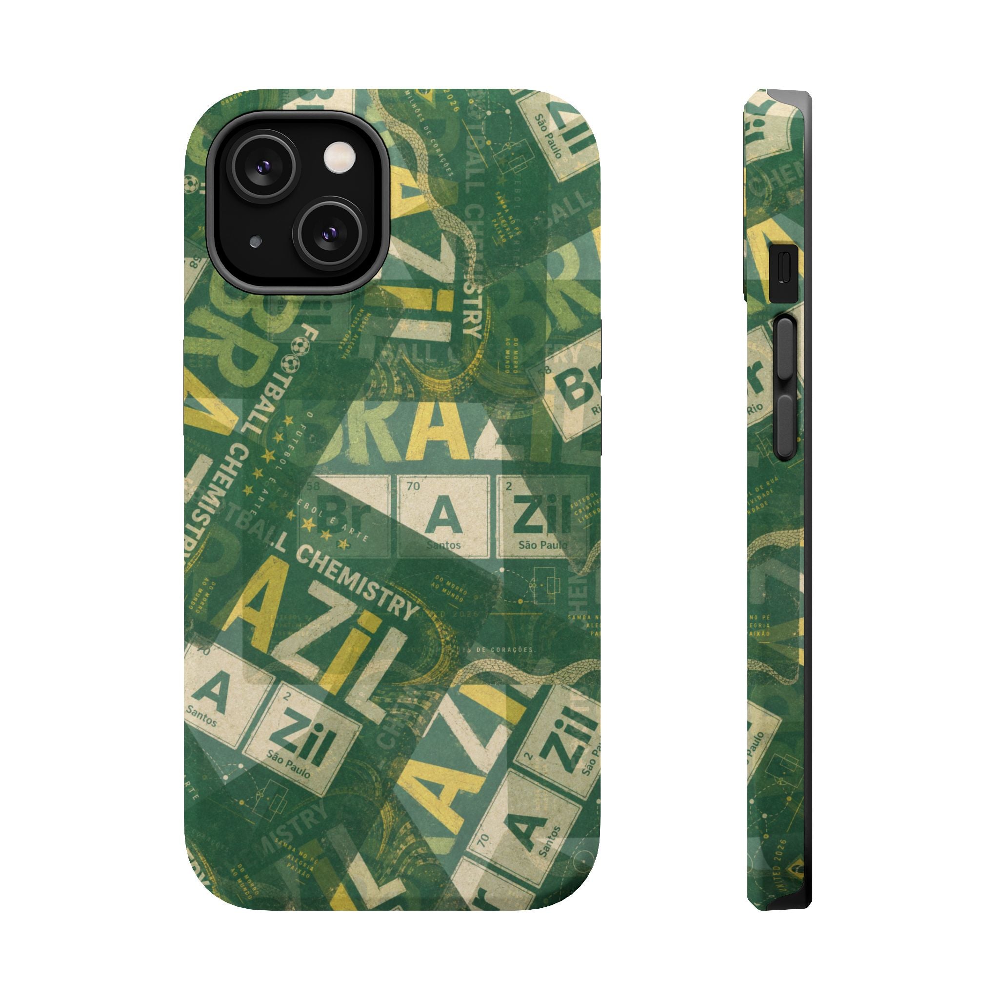 Brazil Football Phone Case | Green, gold, and chemistry.
