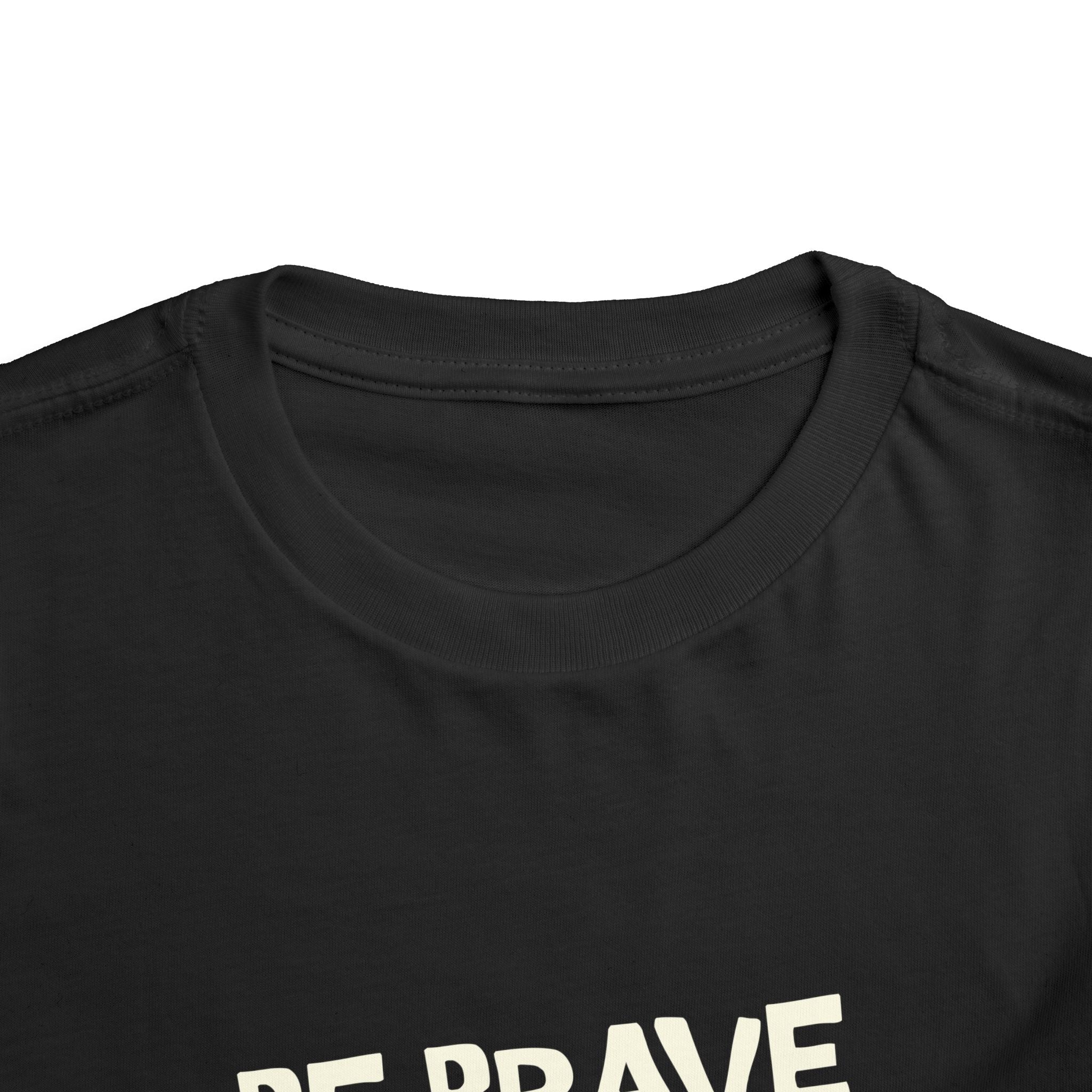 Be Brave Little One | Toddler Motivational Graphic Tiger Floral Garden T-Shirt
