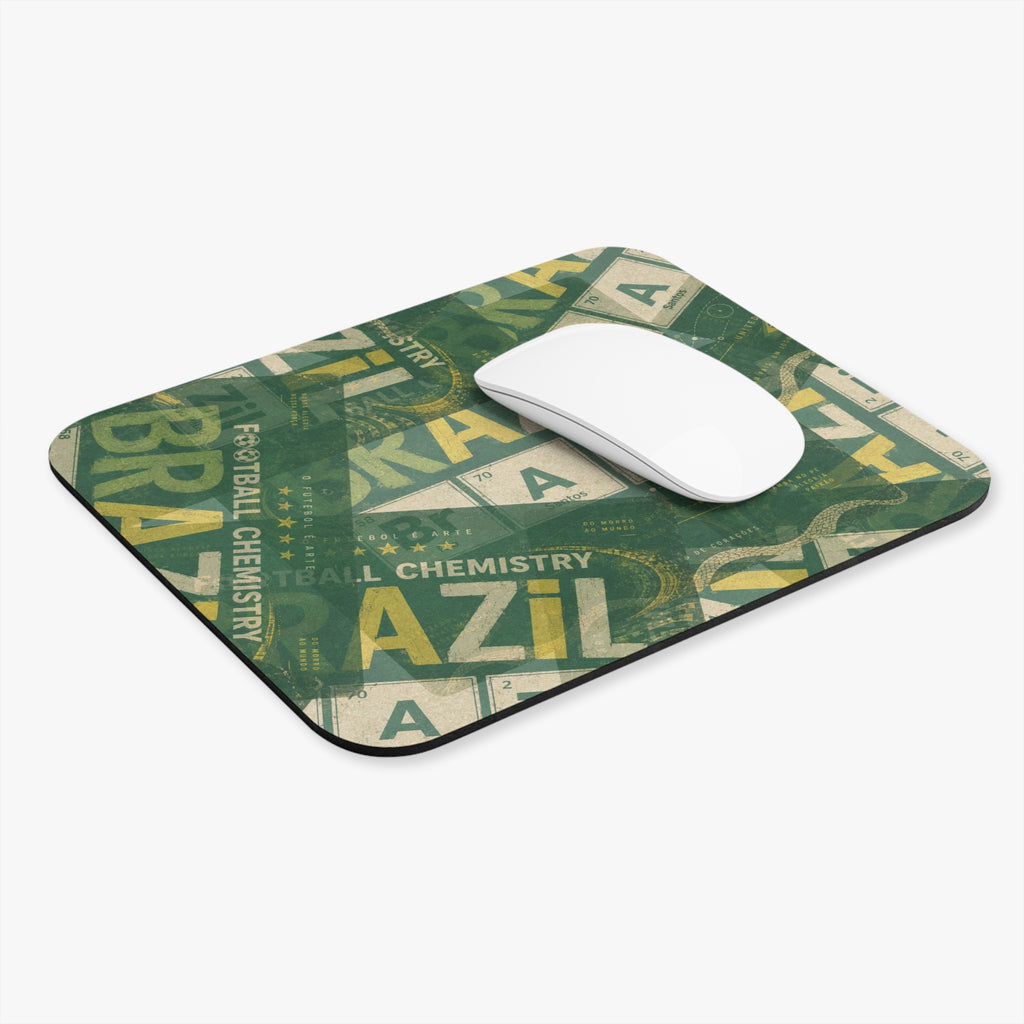 Brazil Football Mouse Pad | Green, gold, and chemistry.