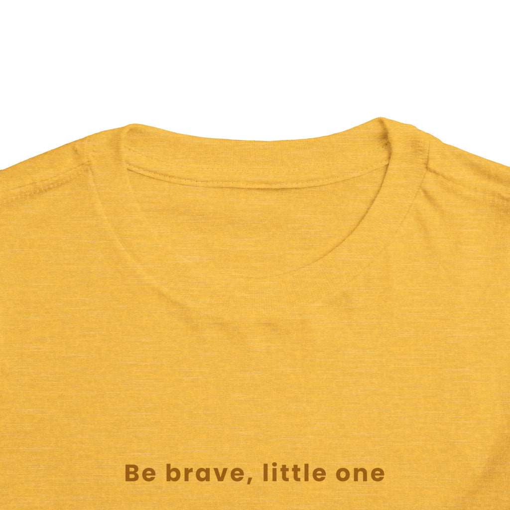 Be Brave Little One | Toddler Motivational Graphic White and Gold Star badge T-Shirt