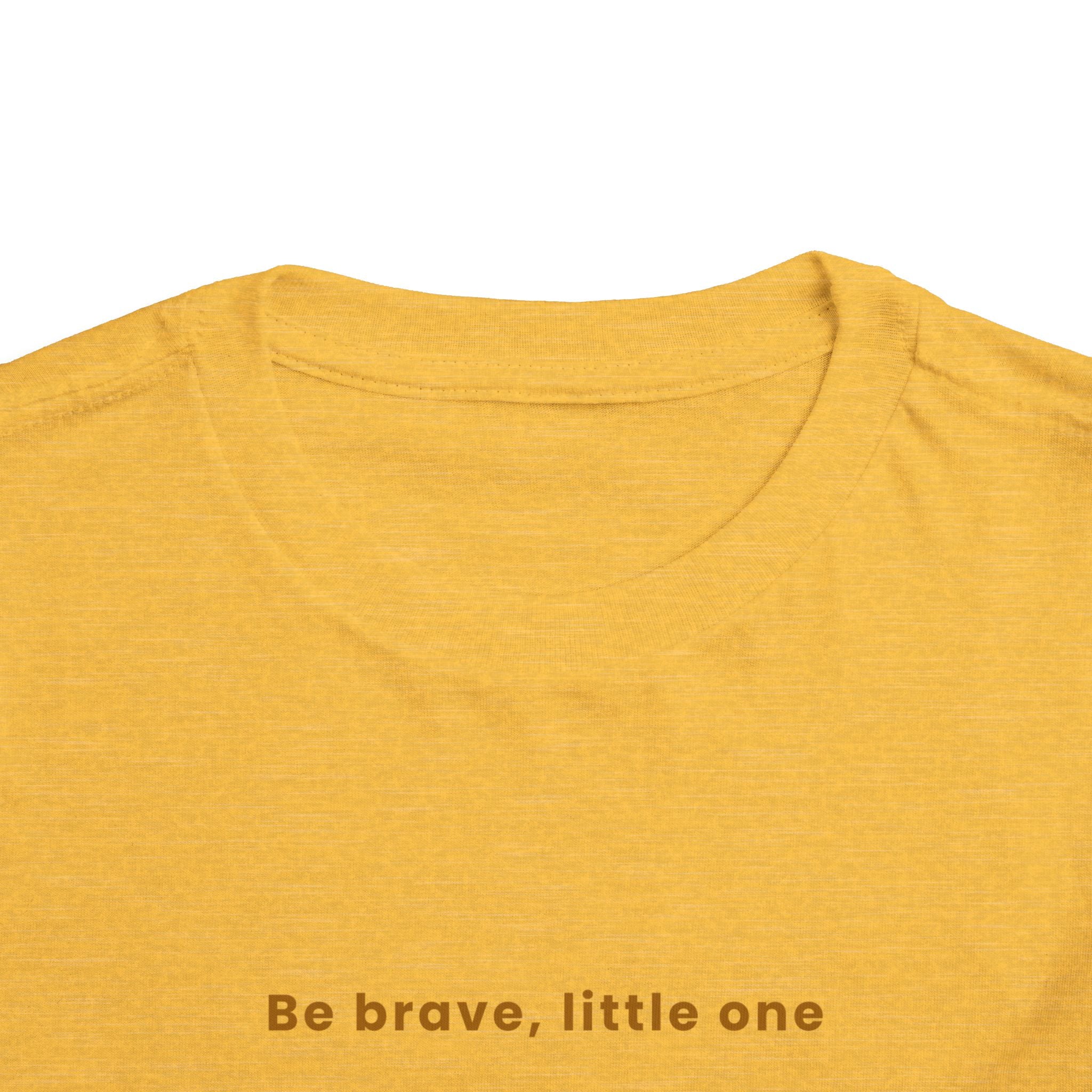 Be Brave Little One | Toddler Motivational Graphic White and Gold Star badge T-Shirt