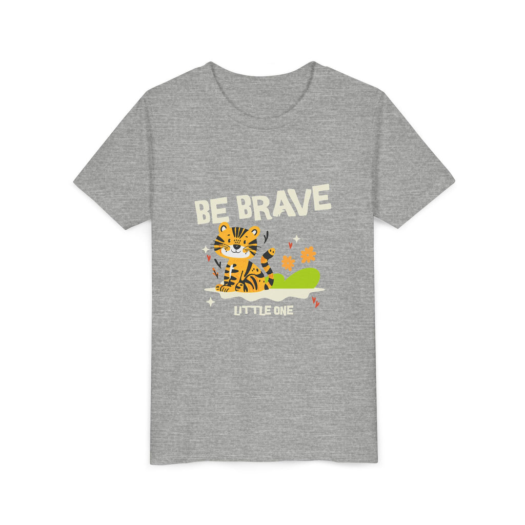 Be Brave Little One | Kids Motivational Graphic Tiger Floral Garden T-Shirt