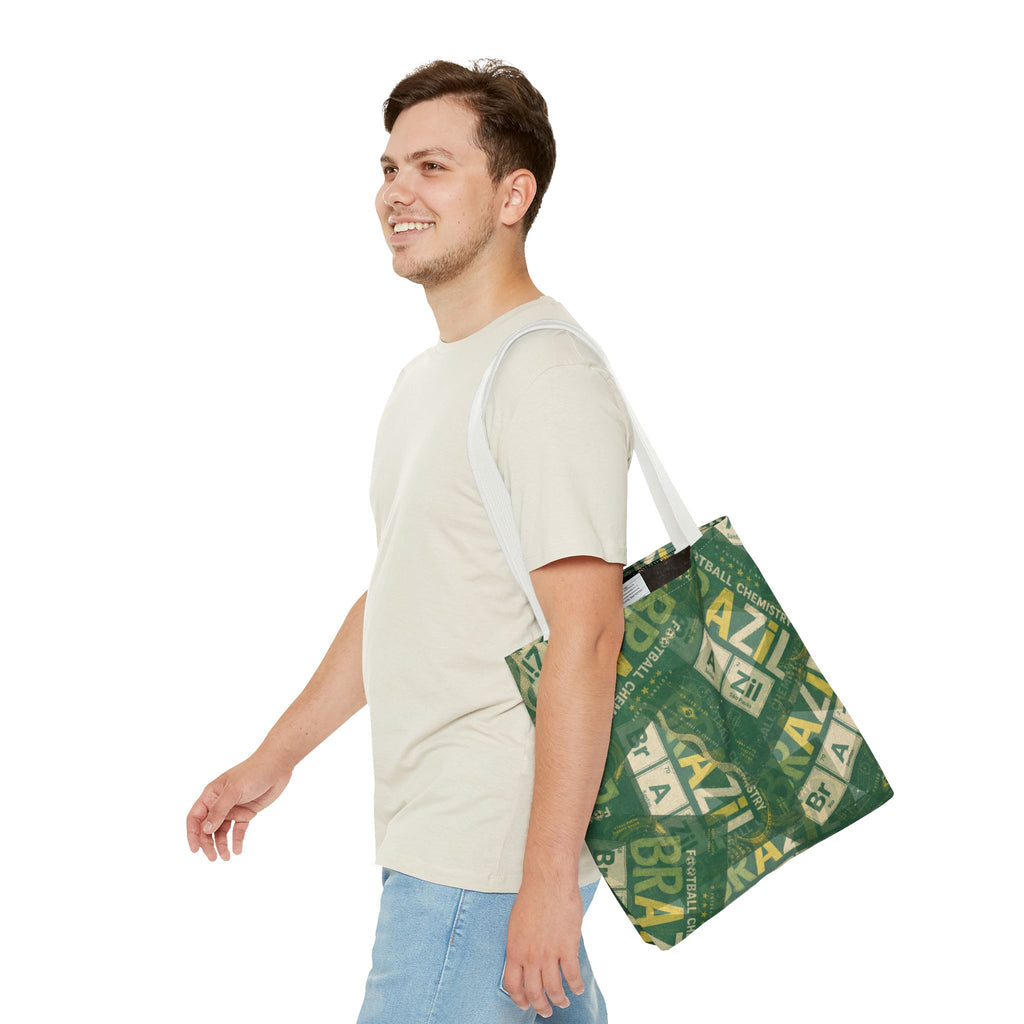 Brazil Football Tote Bag | Green, gold, and chemistry.