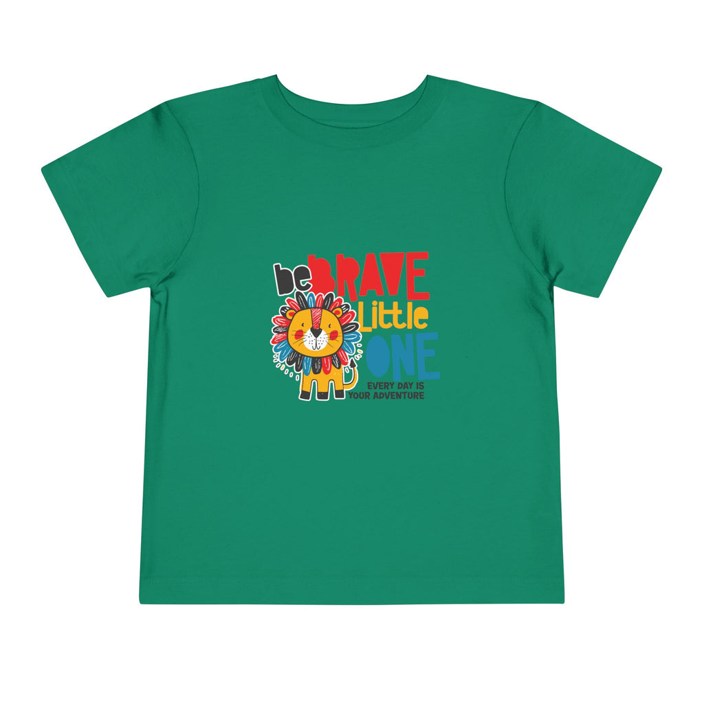 Be Brave Little One | Toddler Motivational Graphic Cute Colourful Lion T-Shirt
