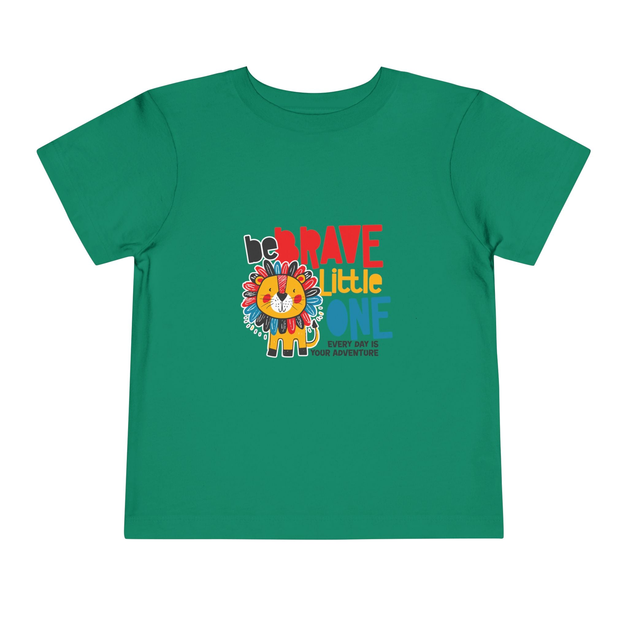 Be Brave Little One | Toddler Motivational Graphic Cute Colourful Lion T-Shirt