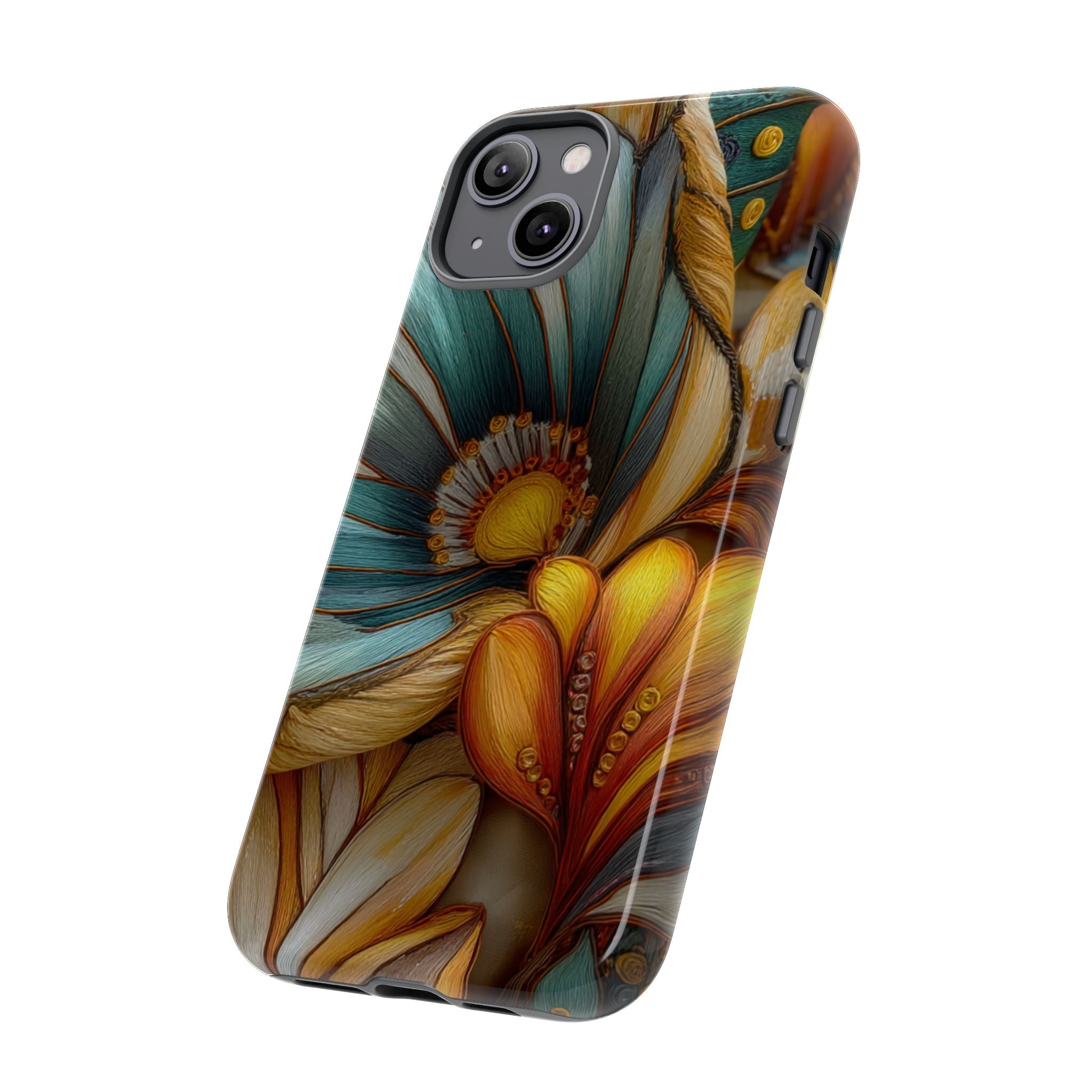 Sculpted Bloom Phone Case | 3D Embroidery style Botanical