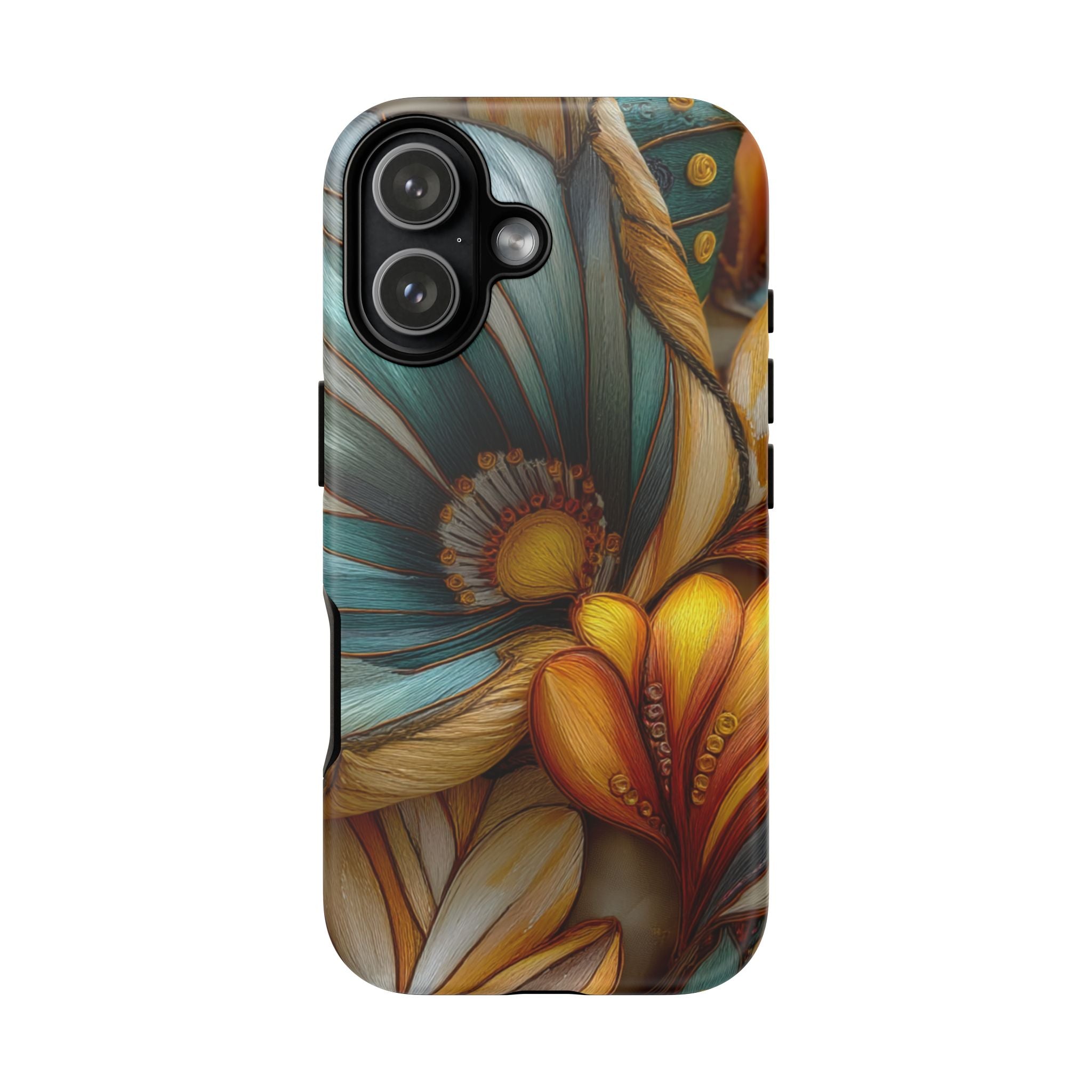 Sculpted Bloom Phone Case | 3D Embroidery style Botanical