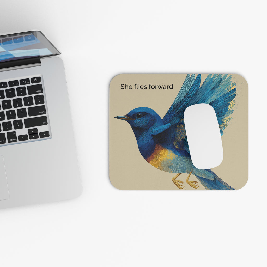 She Flies Forward Mousepad | Motivational Graphic Deep Horizon