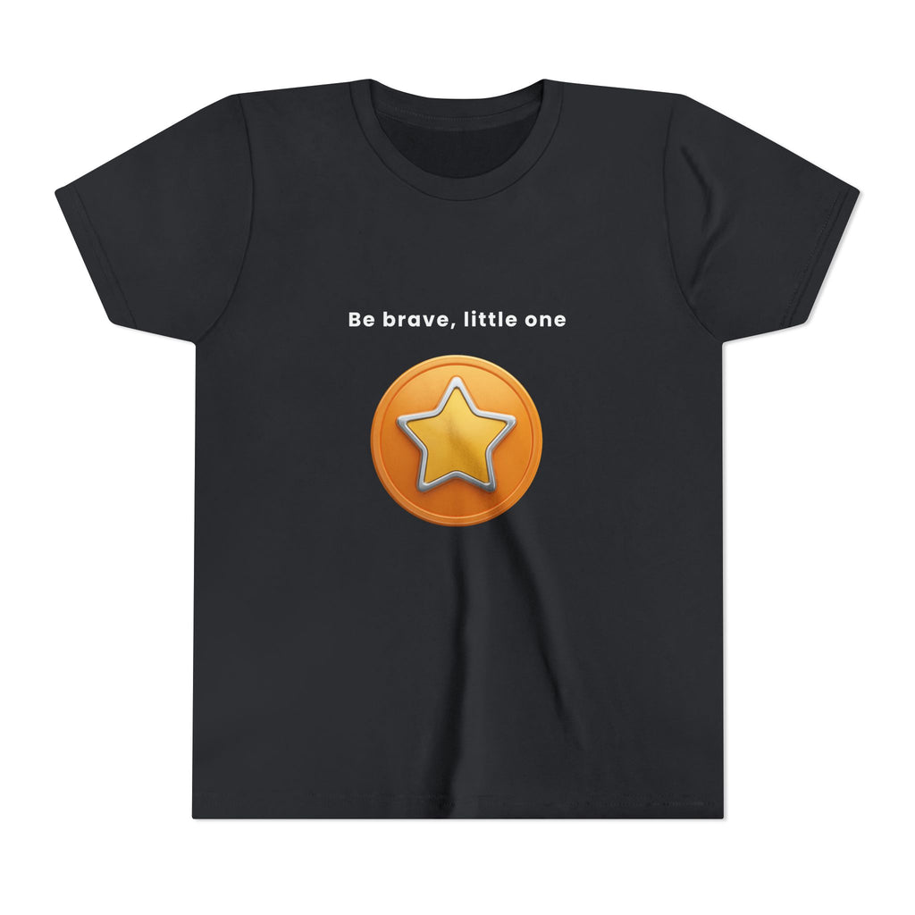 Be Brave Little One | Kids Motivational Graphic Golden Star Badge T-Shirt