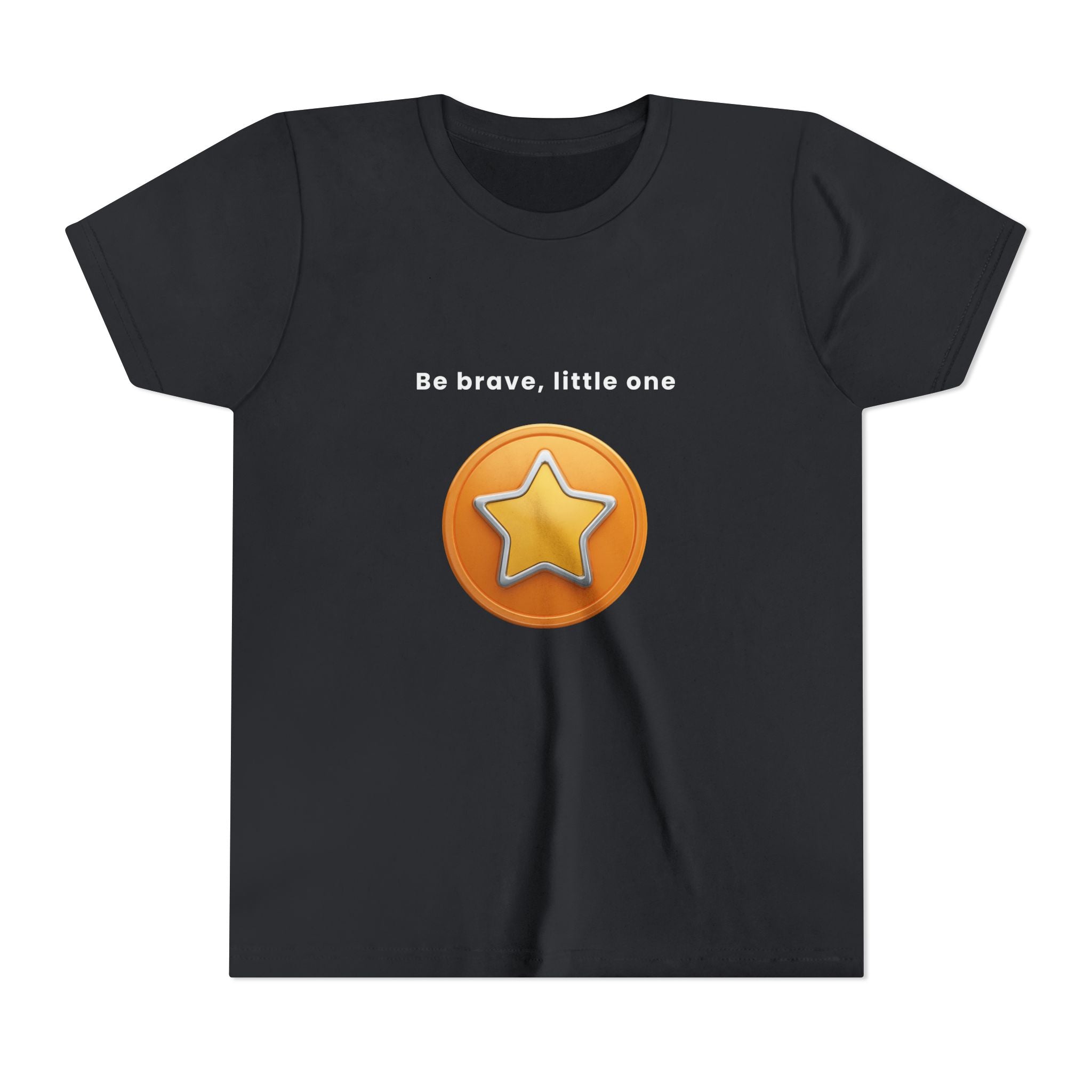 Be Brave Little One | Kids Motivational Graphic Golden Star Badge T-Shirt