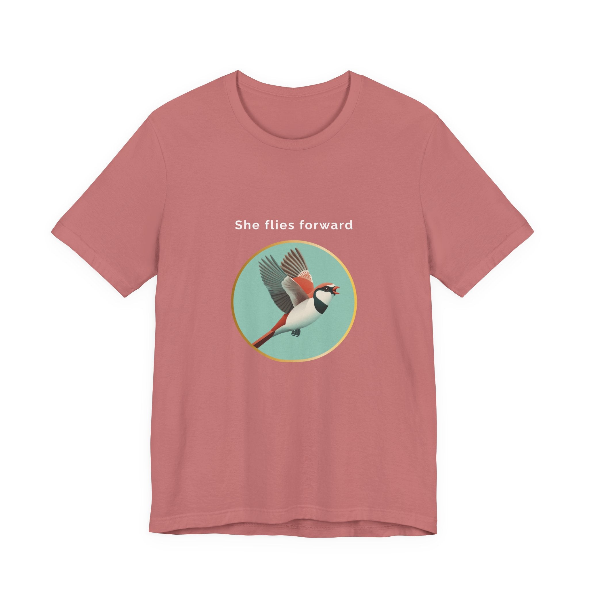 She Flies Forward | Women's Motivational Graphic Green Minimal T-Shirt