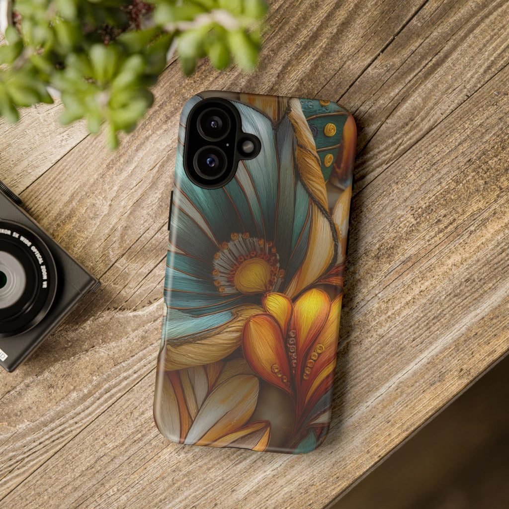 Sculpted Bloom Phone Case | 3D Embroidery style Botanical