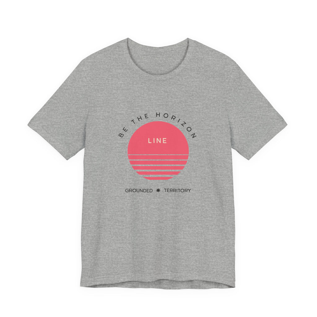 Be the horizon Line | Women's Motivational Graphic Circular Pastel Sunrise T-Shirt