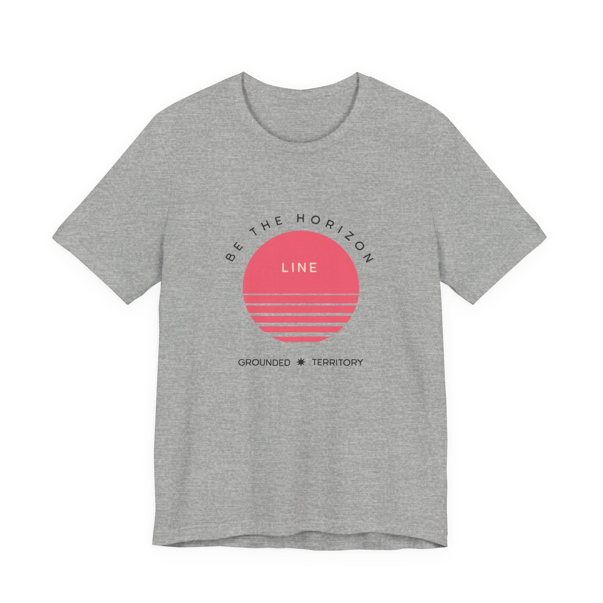 Be the horizon Line | Women's Motivational Graphic Circular Pastel Sunrise T-Shirt