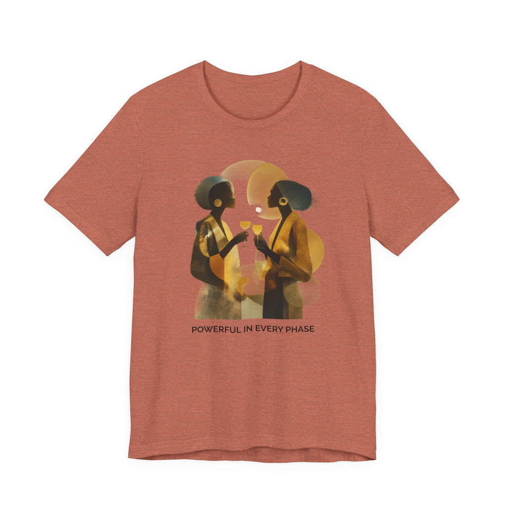 Powerful in Every Phase | Women's Motivational Graphic Vintage Women T-Shirt