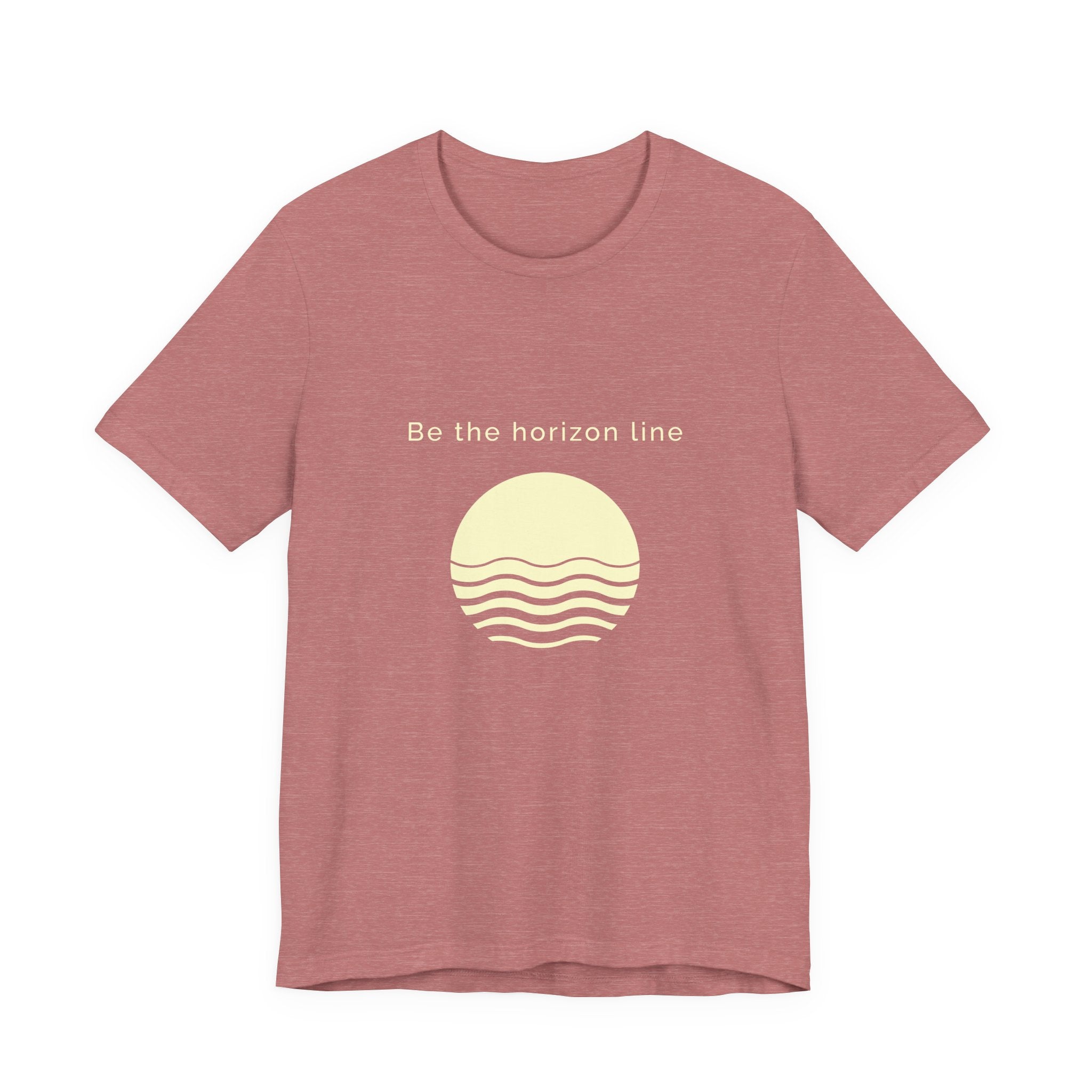 Be the horizon Line | Women's Motivational Graphic Circular Yellow Wave Sunrise T-Shirt