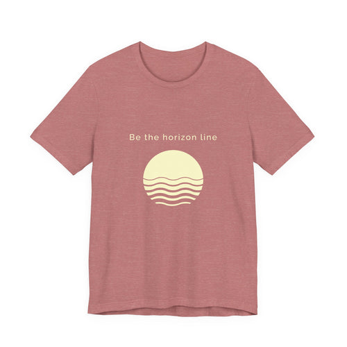 Be the horizon Line | Women's Motivational Graphic Circular Yellow Wave Sunrise T-Shirt
