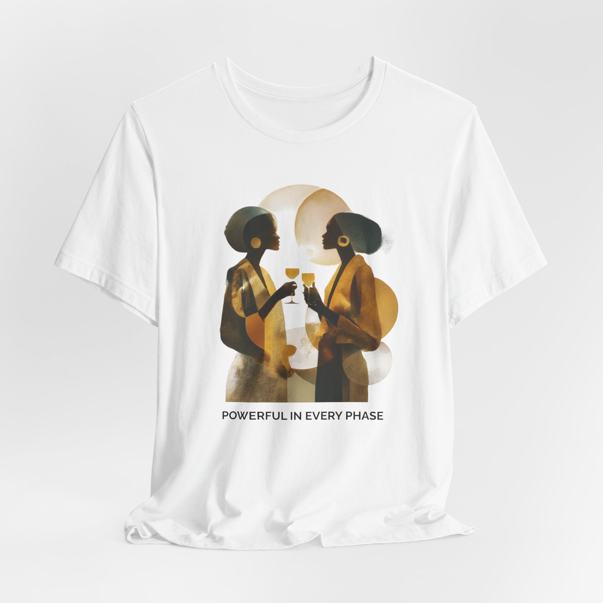 Powerful in Every Phase | Women's Motivational Graphic Vintage Women T-Shirt