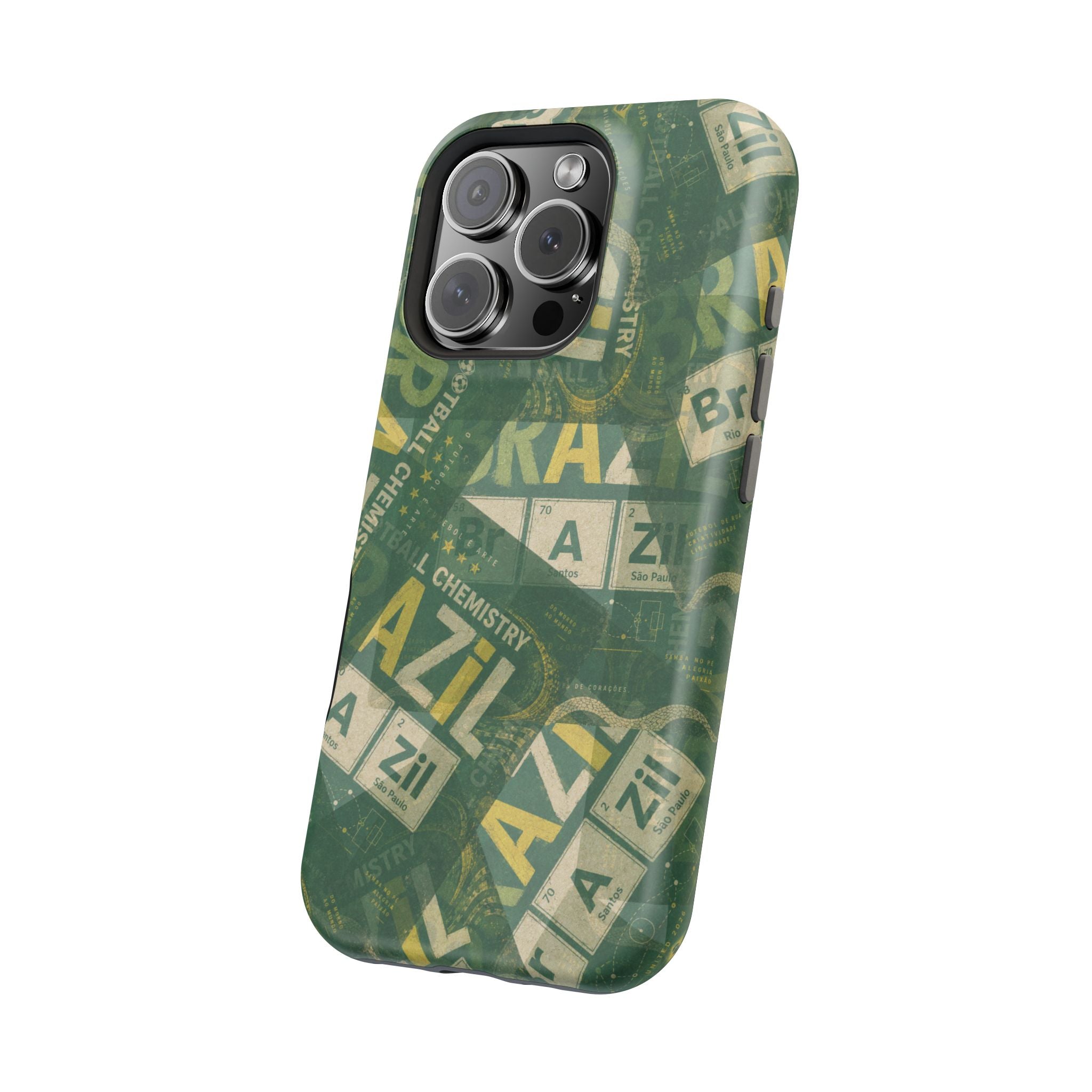 Brazil Football Phone Case | Green, gold, and chemistry.