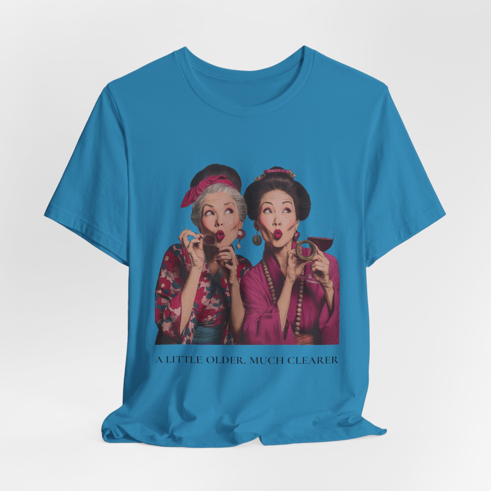A Little Older Much Clearer | Women's Motivational Graphic Retro Woman Cocktail T-Shirt