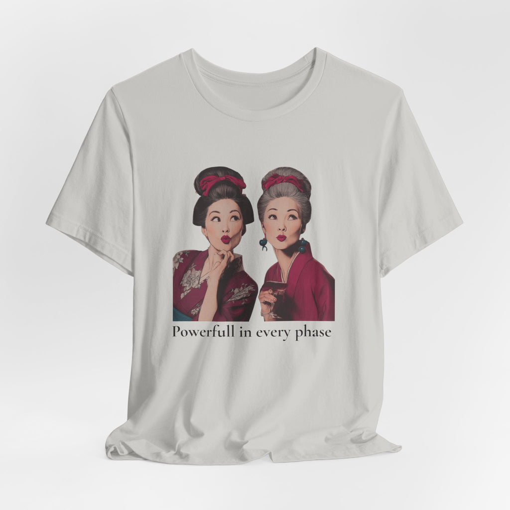 Powerful in Every Phase | Women's Motivational Graphic Vintage Women T-Shirt
