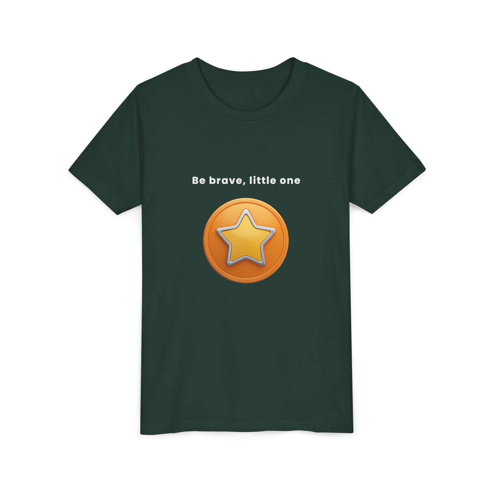 Be Brave Little One | Kids Motivational Graphic Golden Star Badge T-Shirt