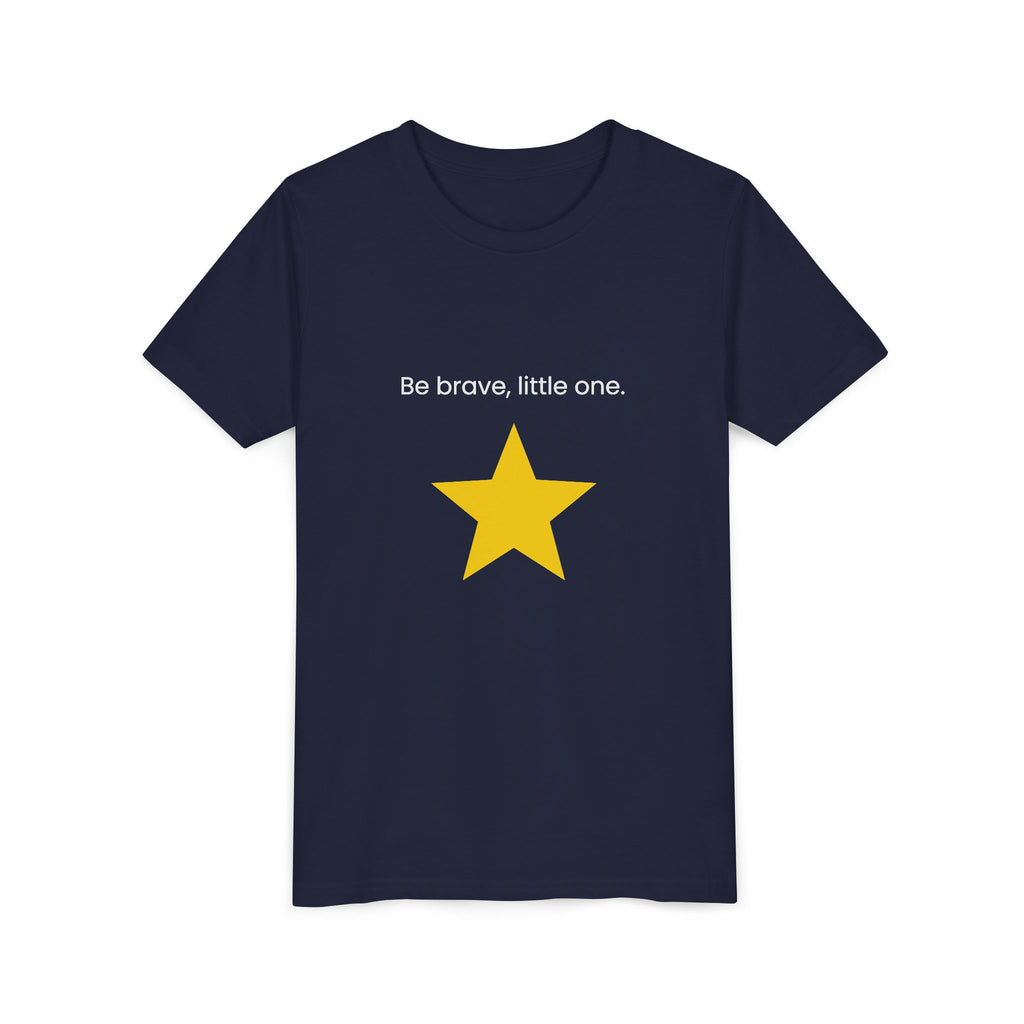 Be Brave Little One | Kids Motivational Graphic Minimalistic Golden Star T-Shirt