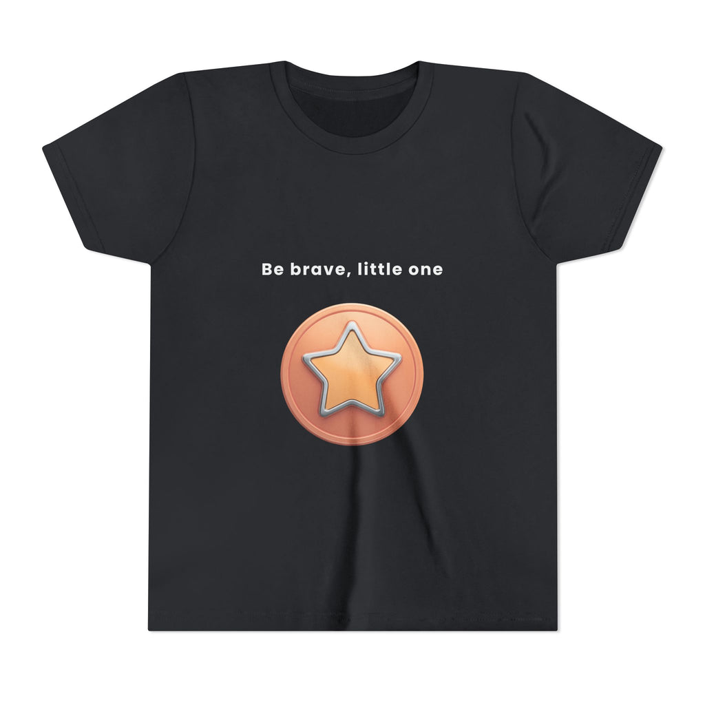 Be Brave Little One | Kids Motivational Graphic Bronze Star Badge T-Shirt