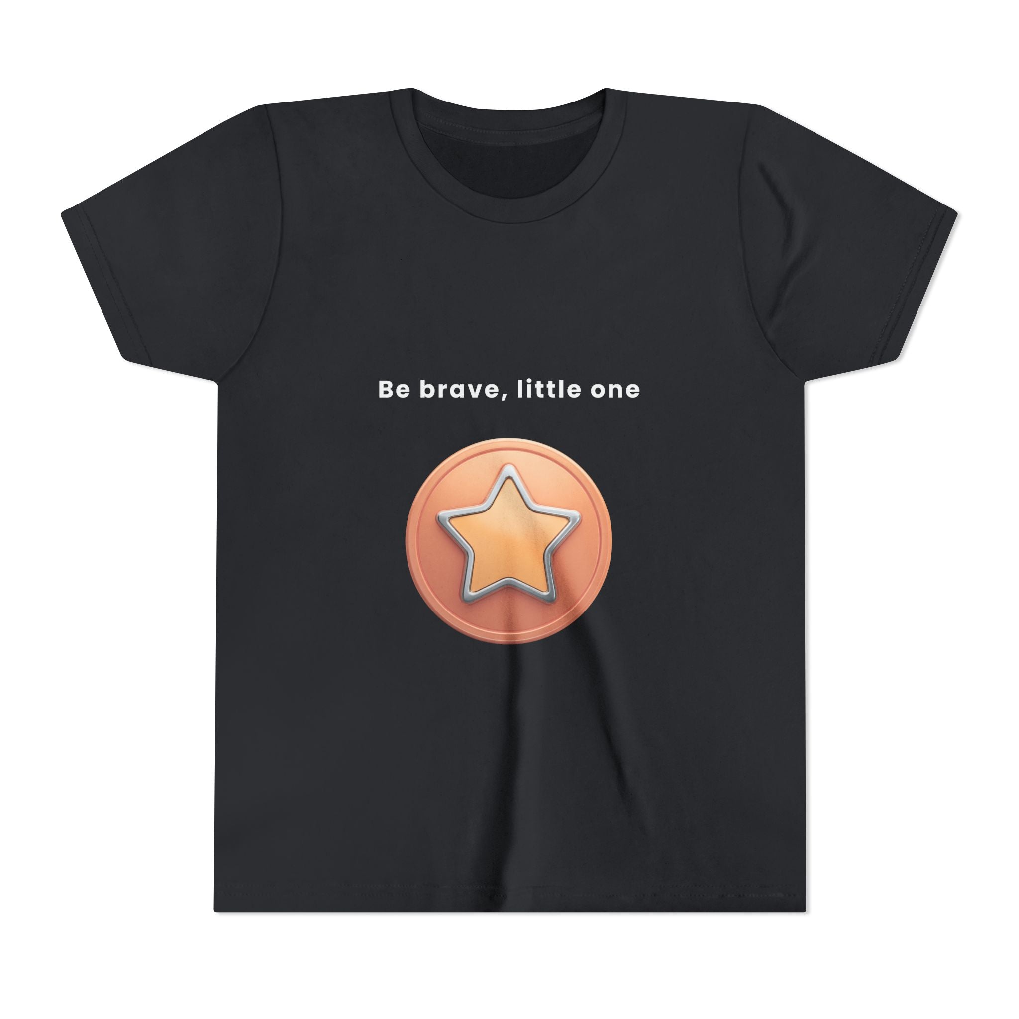 Be Brave Little One | Kids Motivational Graphic Bronze Star Badge T-Shirt