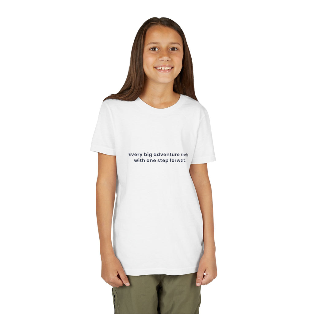 Every big adventure starts with one step forward | Kids Motivational T-Shirt