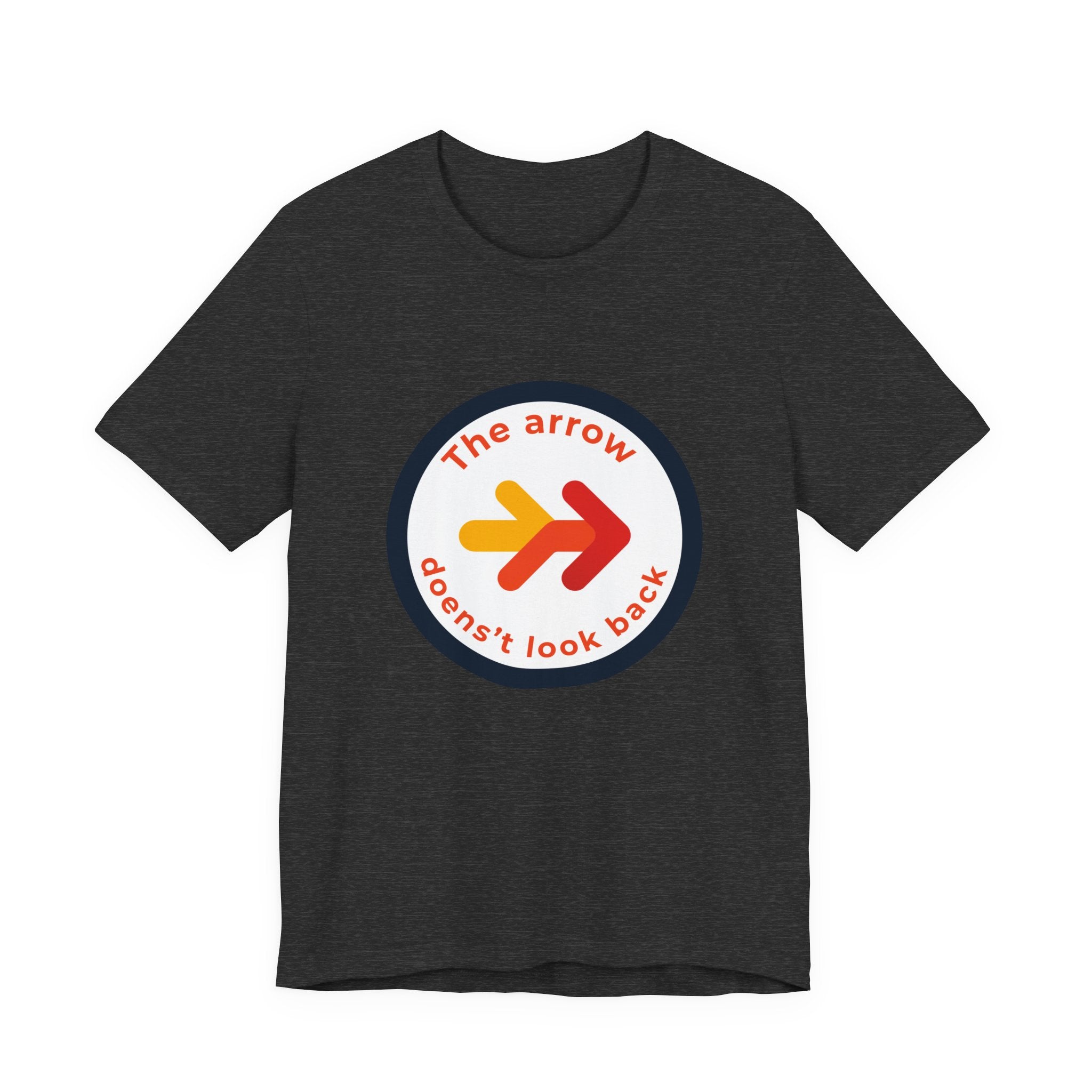 The Arrow Doesn't Look Back | Men's Motivational Graphic Retro Arrow T-Shirt