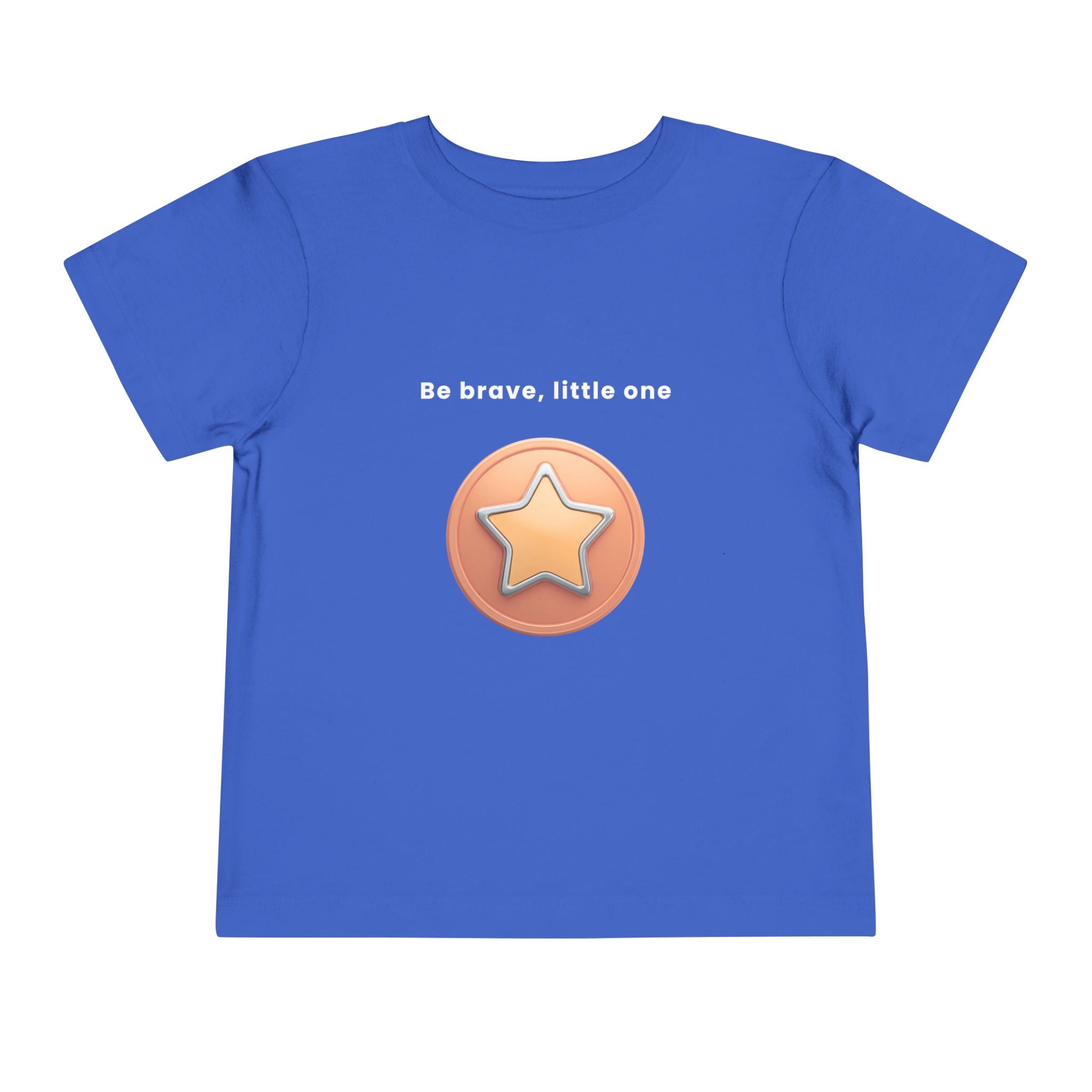Be Brave Little One | Toddler Motivational Graphic Bronze Star Badge T-Shirt