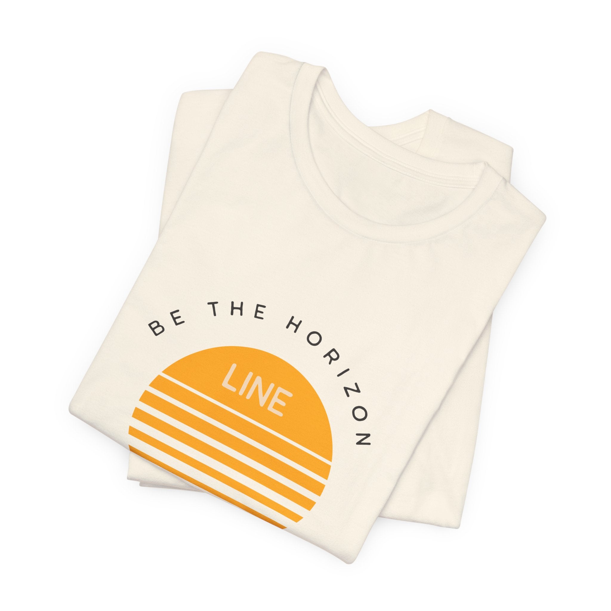 Be the horizon Line | Women's Motivational Graphic Circular Amber Wave Sunrise T-Shirt