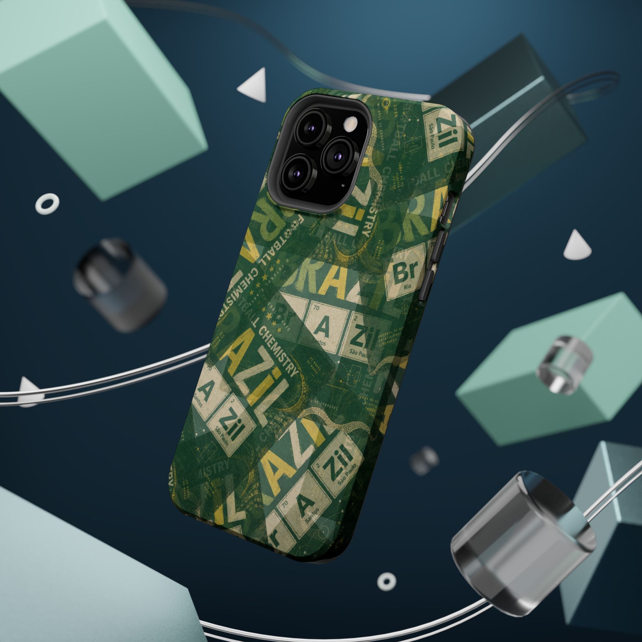Brazil Football Phone Case | Green, gold, and chemistry.