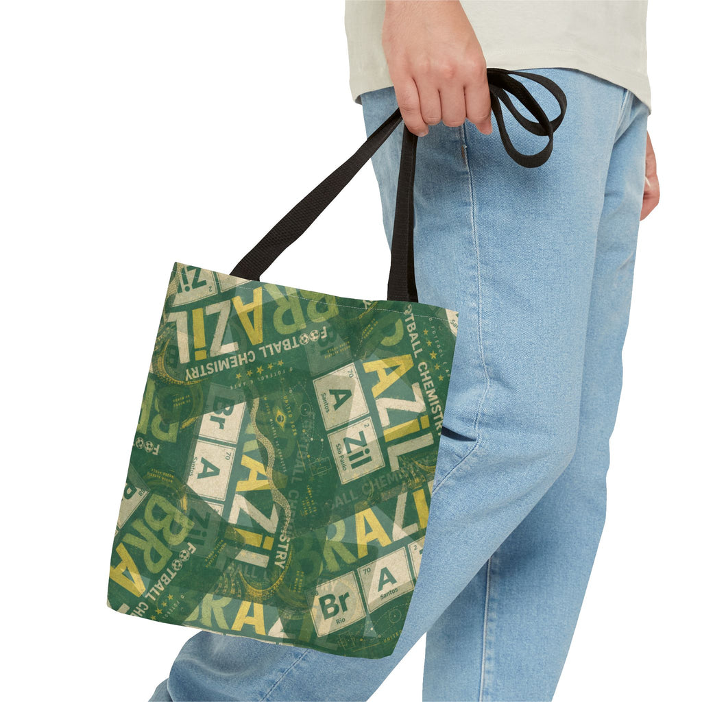 Brazil Football Tote Bag | Green, gold, and chemistry.