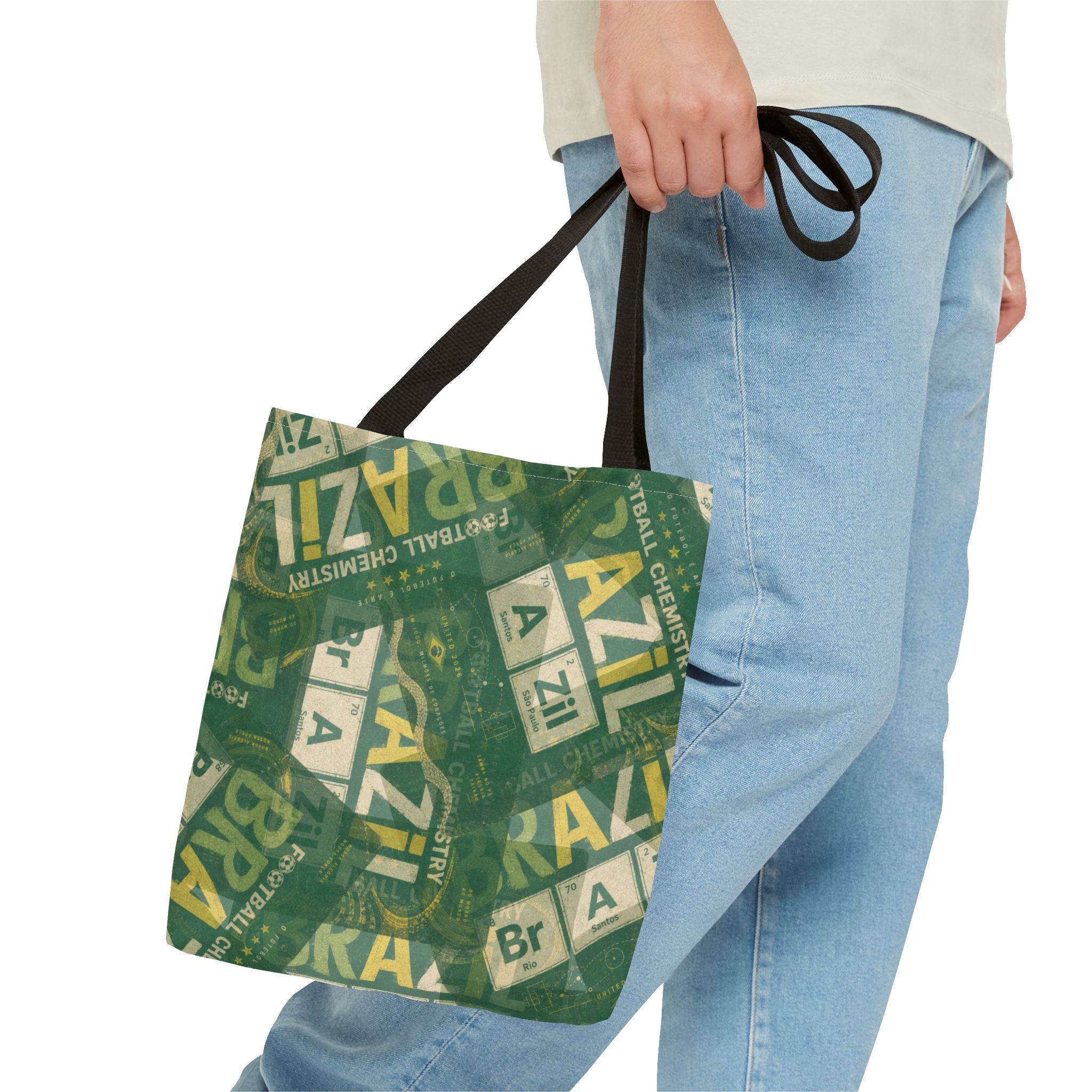 Brazil Football Tote Bag | Green, gold, and chemistry.