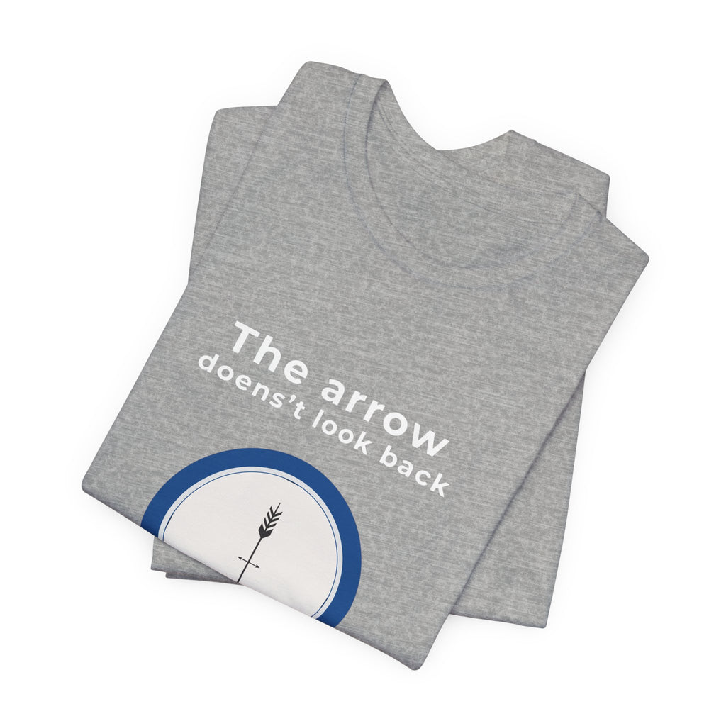 The Arrow Doesn't Look Back | Men's Motivational Graphic Compass Arrow T-Shirt