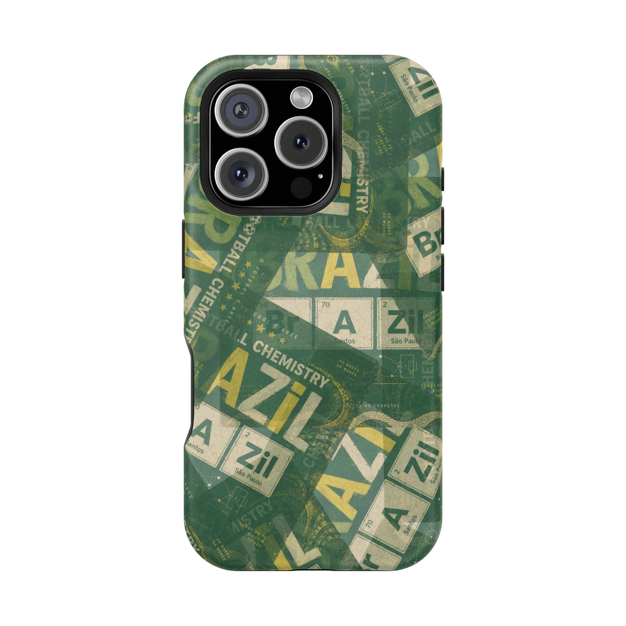 Brazil Football Phone Case | Green, gold, and chemistry.