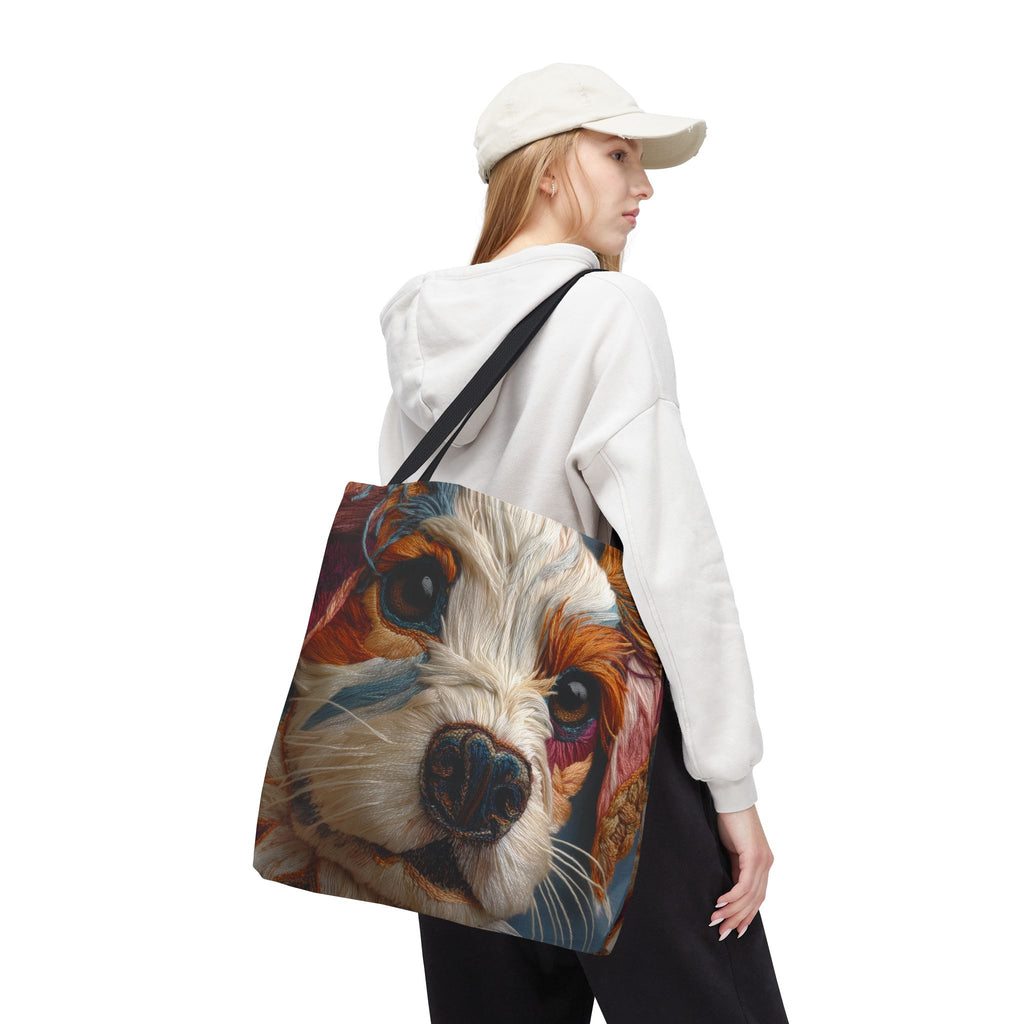 Caboodle dog Cotton Tote Bag | 3D Embroidery style