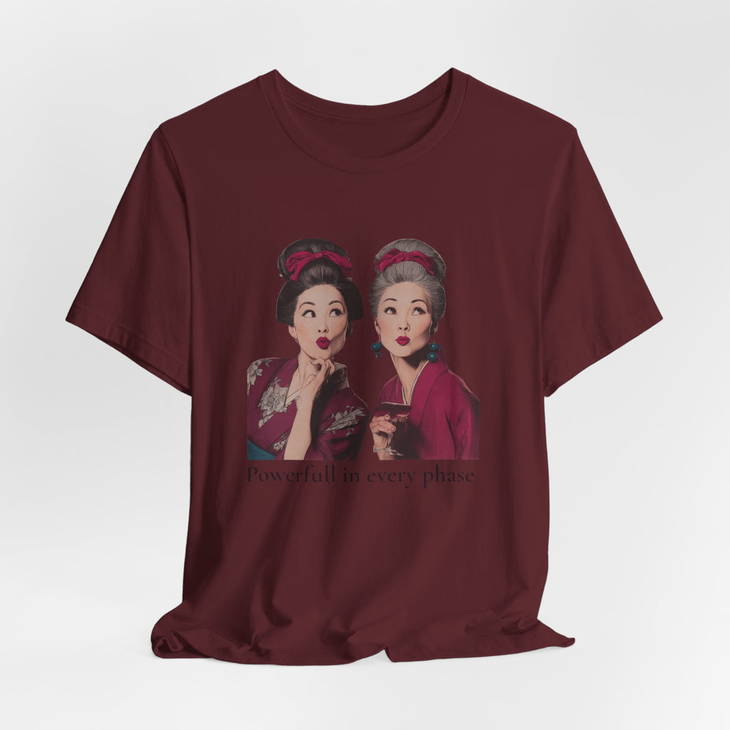 Powerful in Every Phase | Women's Motivational Graphic Vintage Women T-Shirt