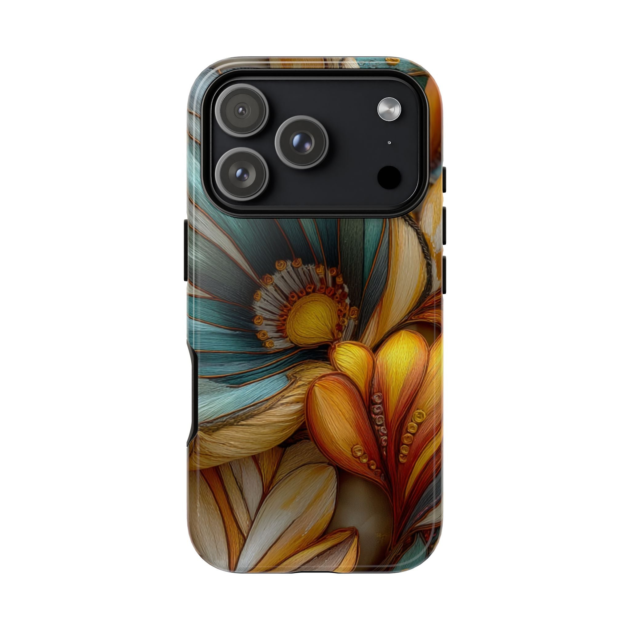 Sculpted Bloom Phone Case | 3D Embroidery style Botanical