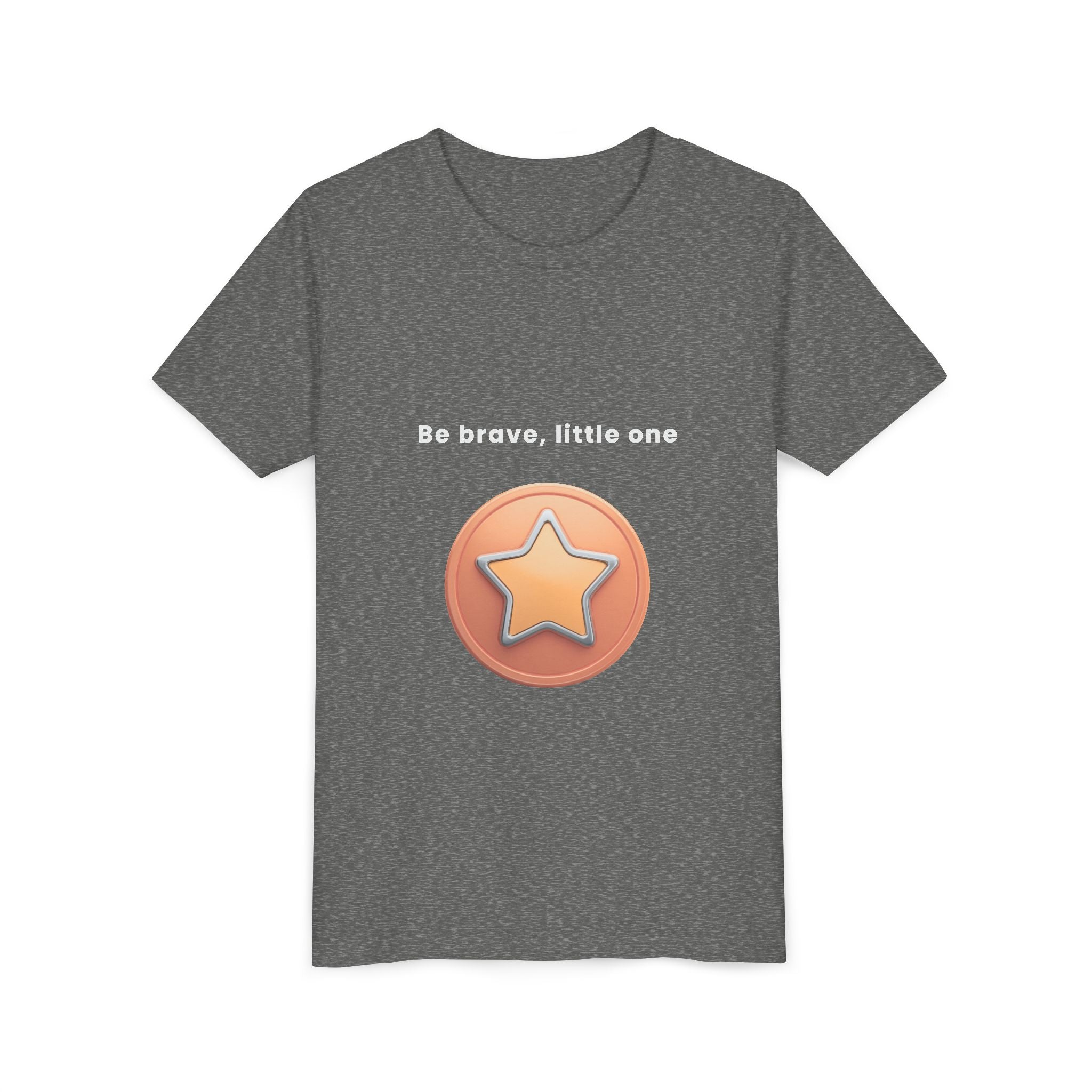 Be Brave Little One | Kids Motivational Graphic Bronze Star Badge T-Shirt