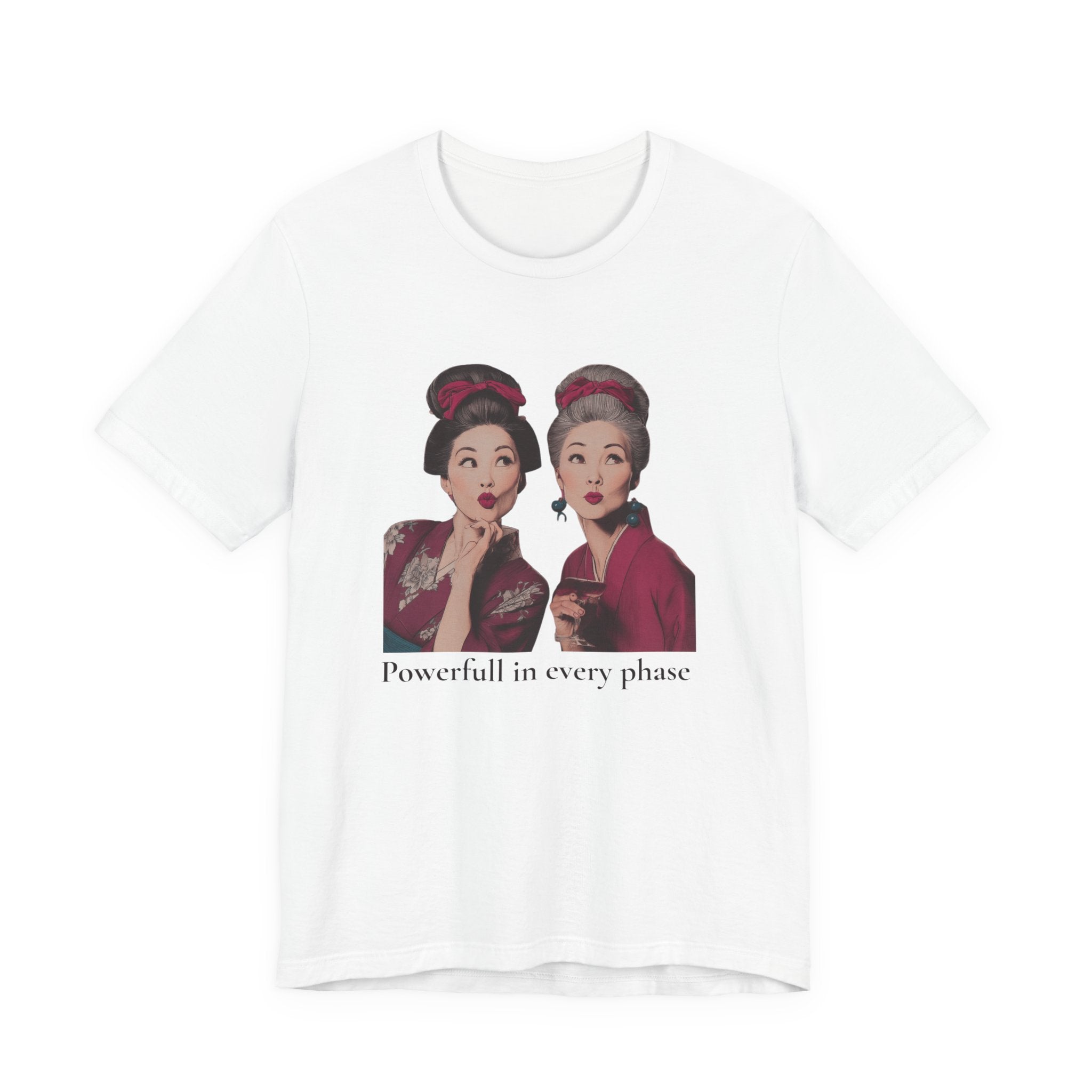 Powerful in Every Phase | Women's Motivational Graphic Vintage Women T-Shirt