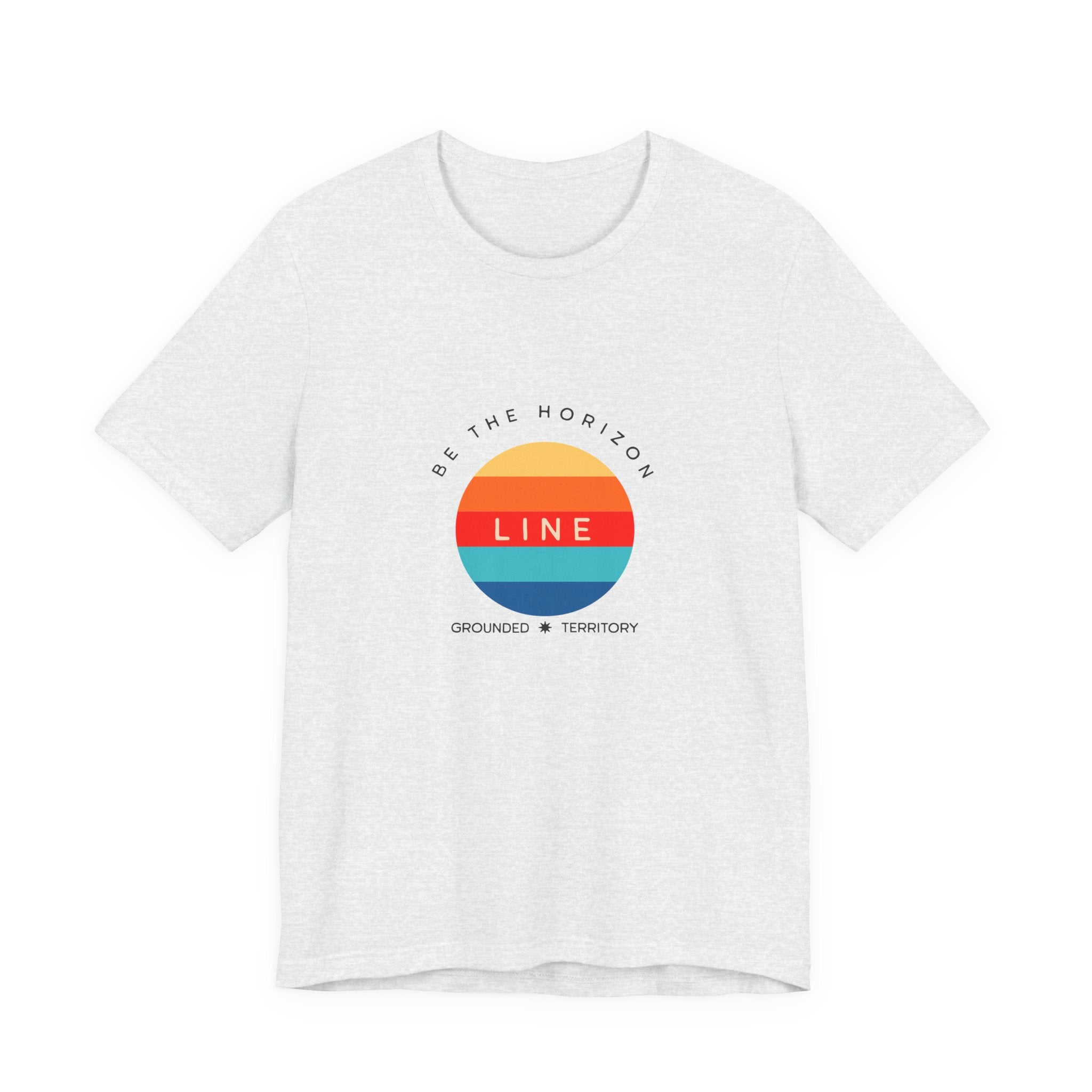 Be the horizon Line | Women's Motivational Graphic Circular Vintage Colour Sunrise T-Shirt