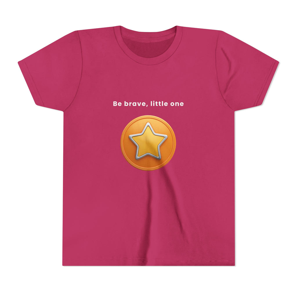 Be Brave Little One | Kids Motivational Graphic Golden Star Badge T-Shirt
