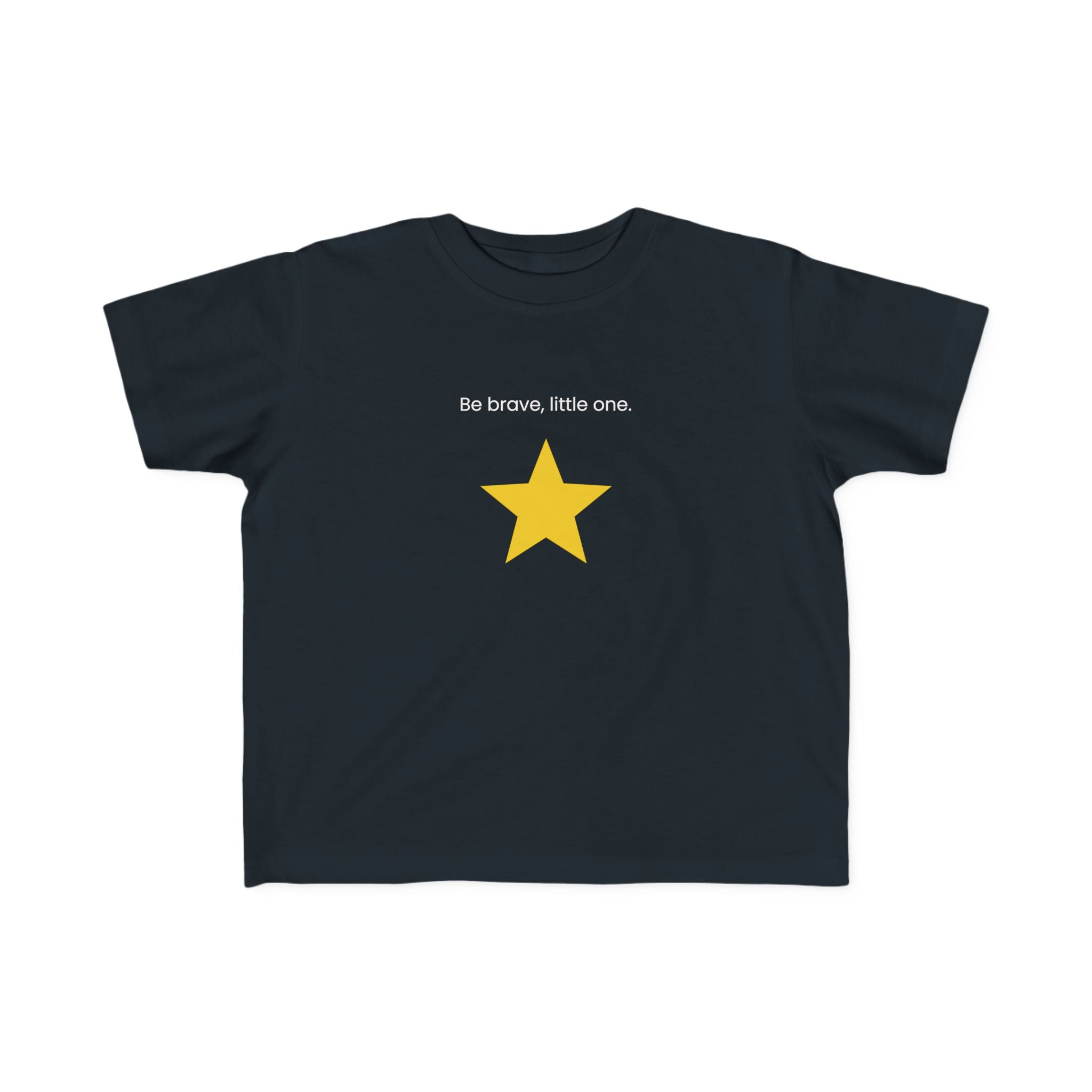 Be Brave Little One | Toddler Motivational Graphic Minimalistic Golden Star T-Shirt